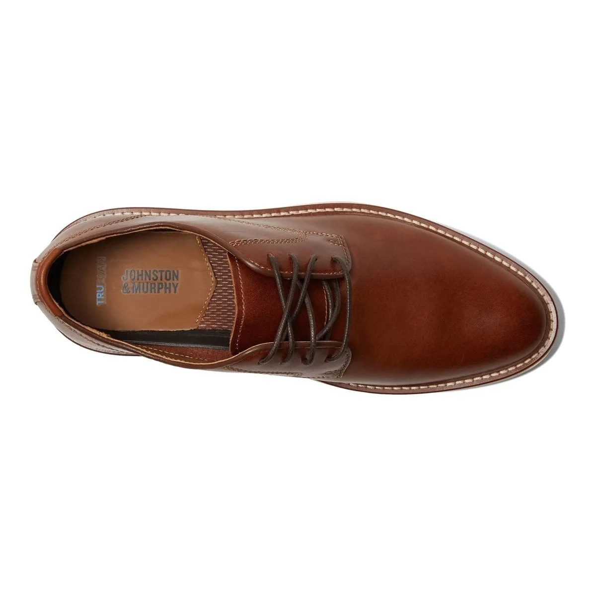 Johnston & Murphy Men's Upton Plain Toe Tan Full Grain Comfy Choice