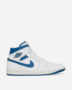 Air Jordan 1 Mid SE Sneakers White / Industrial Blue Breathable   fabric