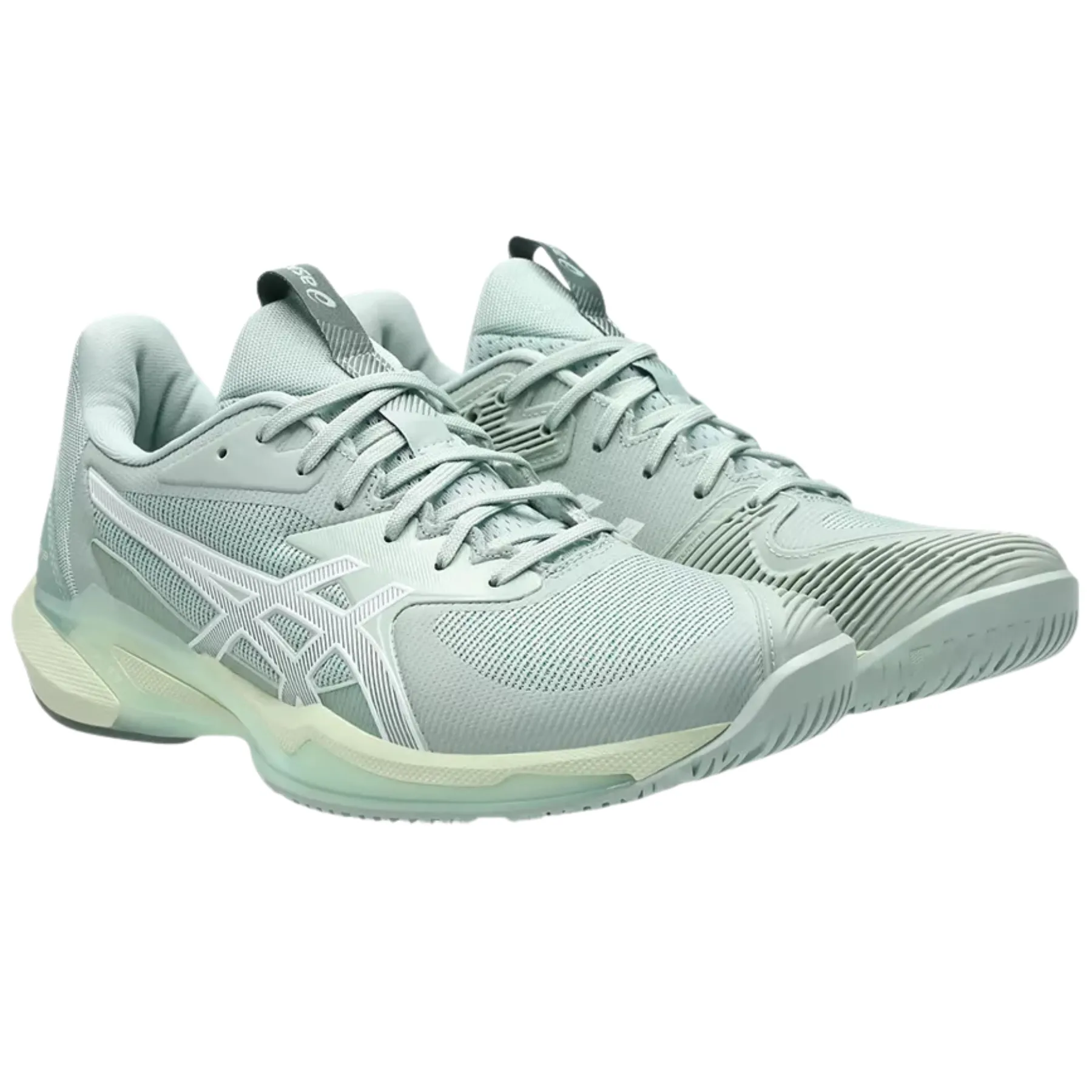 Fast Fit Asics Solution Speed FF 3 Hard Court Womens Tennis Shoes - Lichen Rock/White