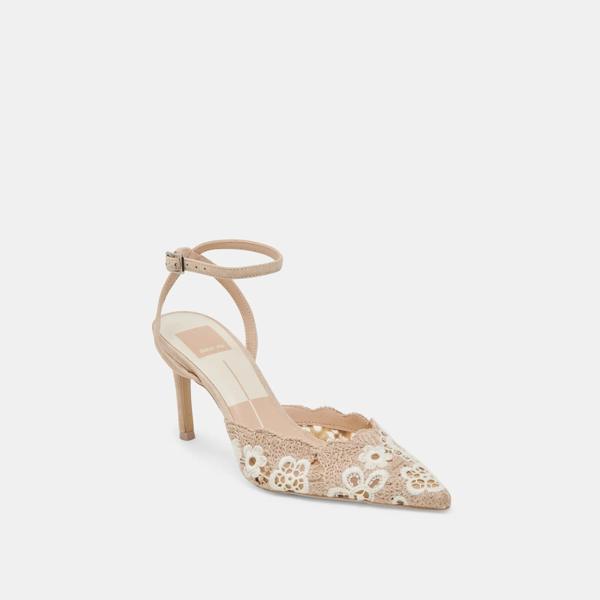 Luxe Footwear KENEDY HEELS TAUPE MULTI CROCHET
