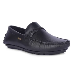 Fortune Black Formal Loafers For Men AVL-5 By Liberty slip-resistant Heel Soft