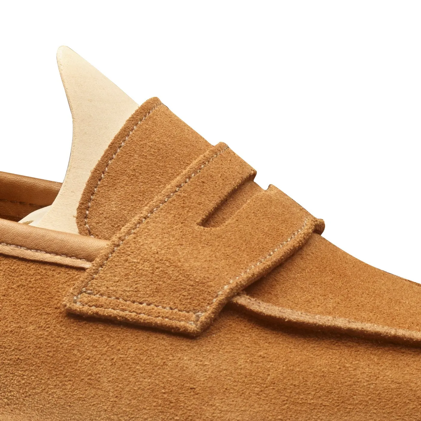Lilou Tan Calf Suede Firm Grip Toe Guard
