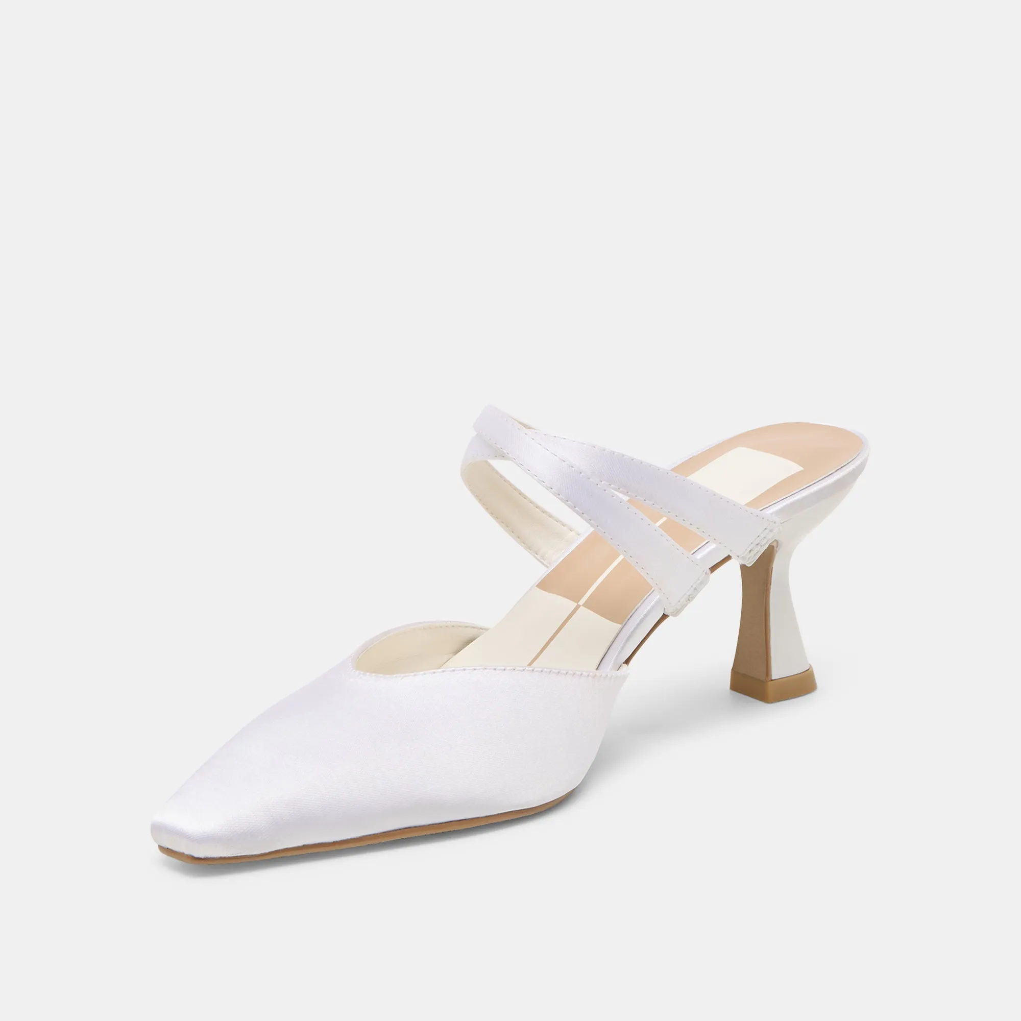 LINORE HEELS TRUE WHITE SATIN Comfortable Stiletto Sandals