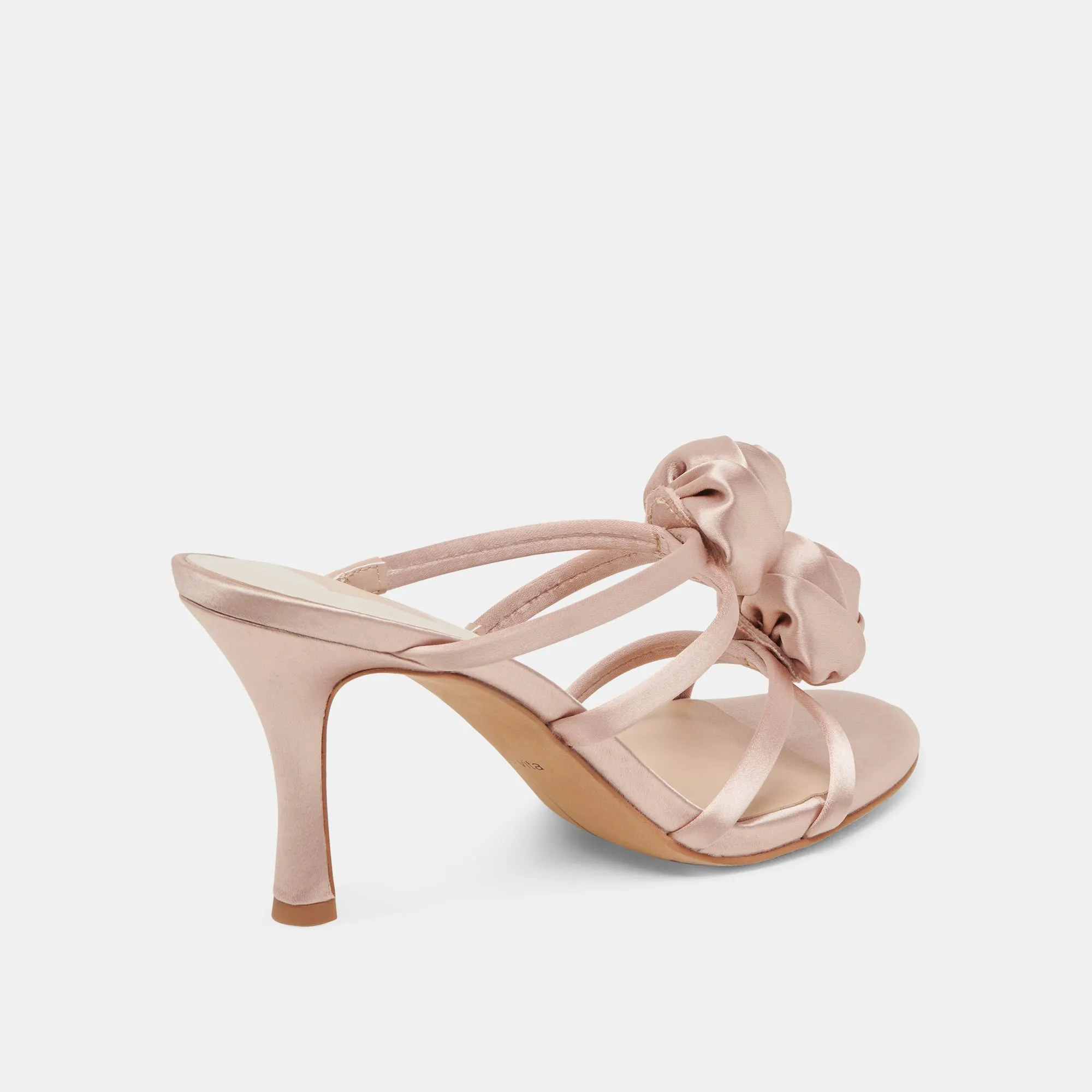 LINZY HEELS LT BLUSH SATIN Chic Wedding Sandals