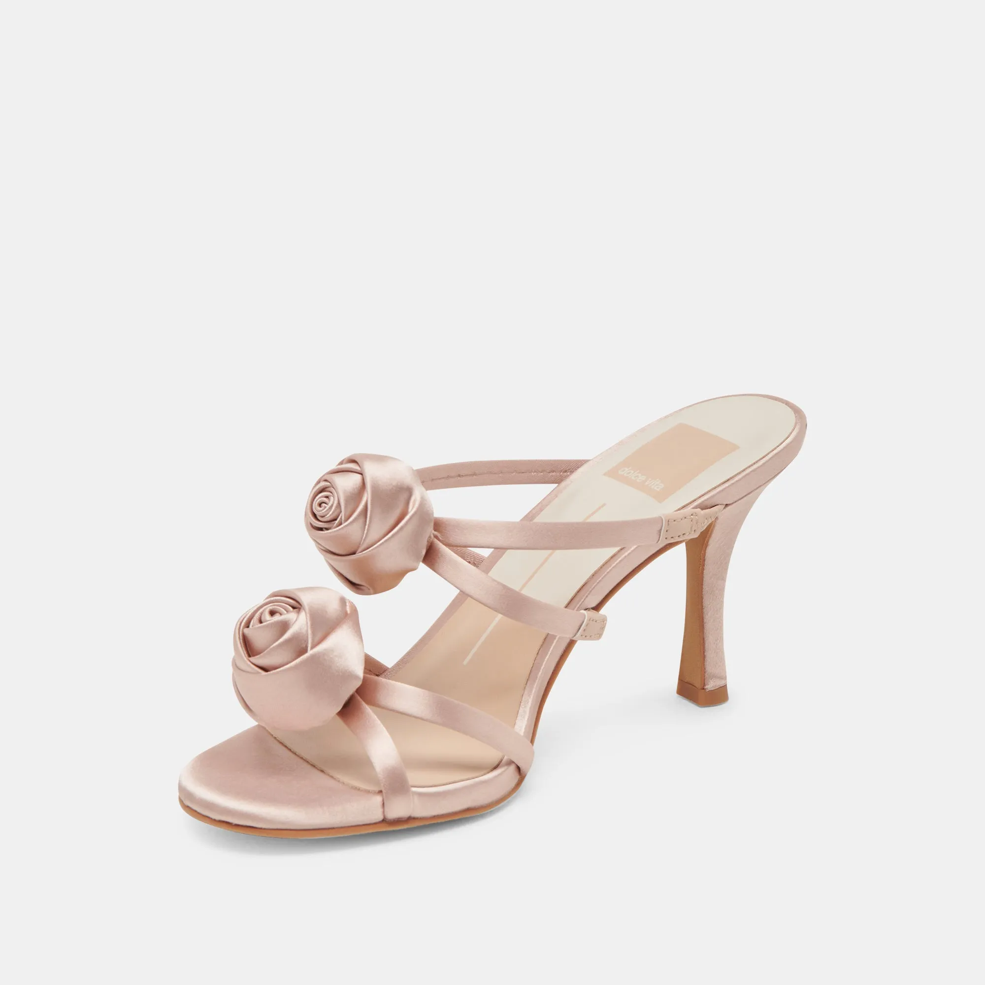 LINZY HEELS LT BLUSH SATIN Refined Bold Wedding Heels
