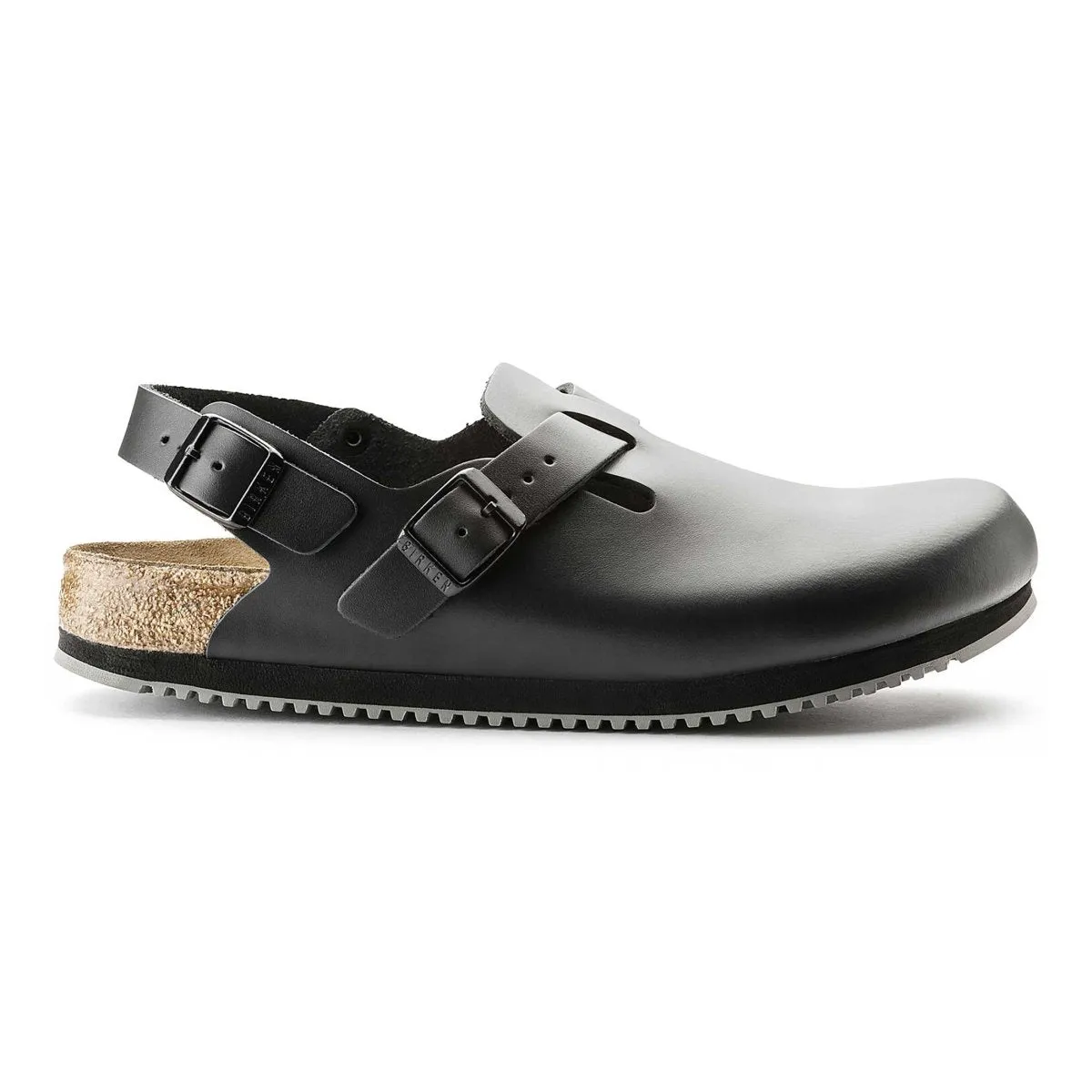 Birkenstock Men's Tokio Supergrip Black Leather Speed Jog Youth Style