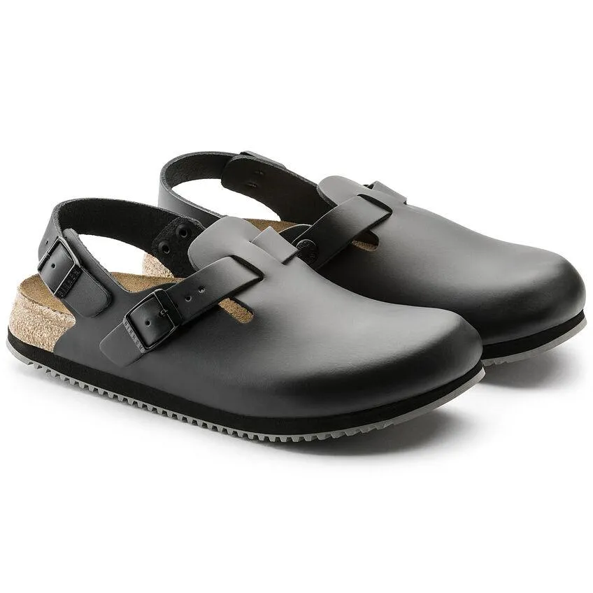 Weightless Wear Airport Run Birkenstock Men's Tokio Supergrip Black Leather