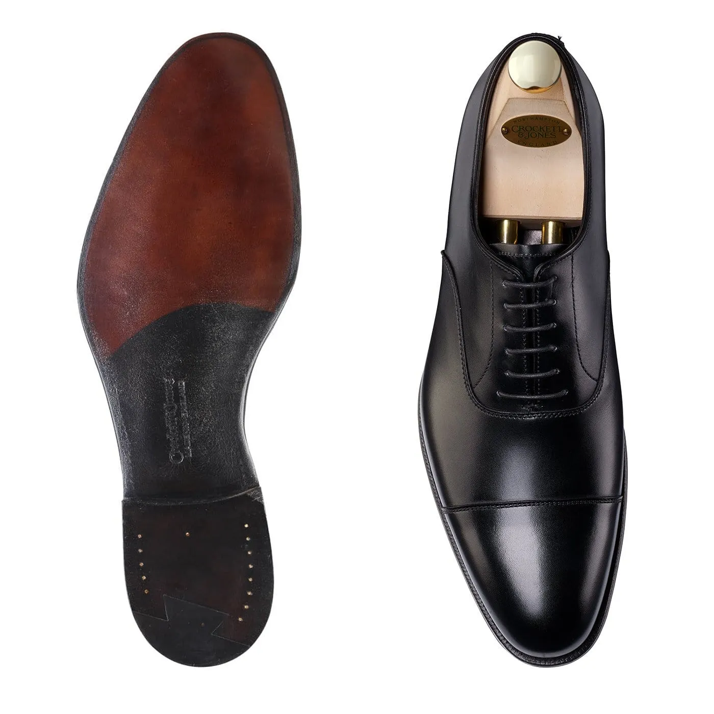 Lonsdale Black Calf High-End Look Polished Brown Oxfords