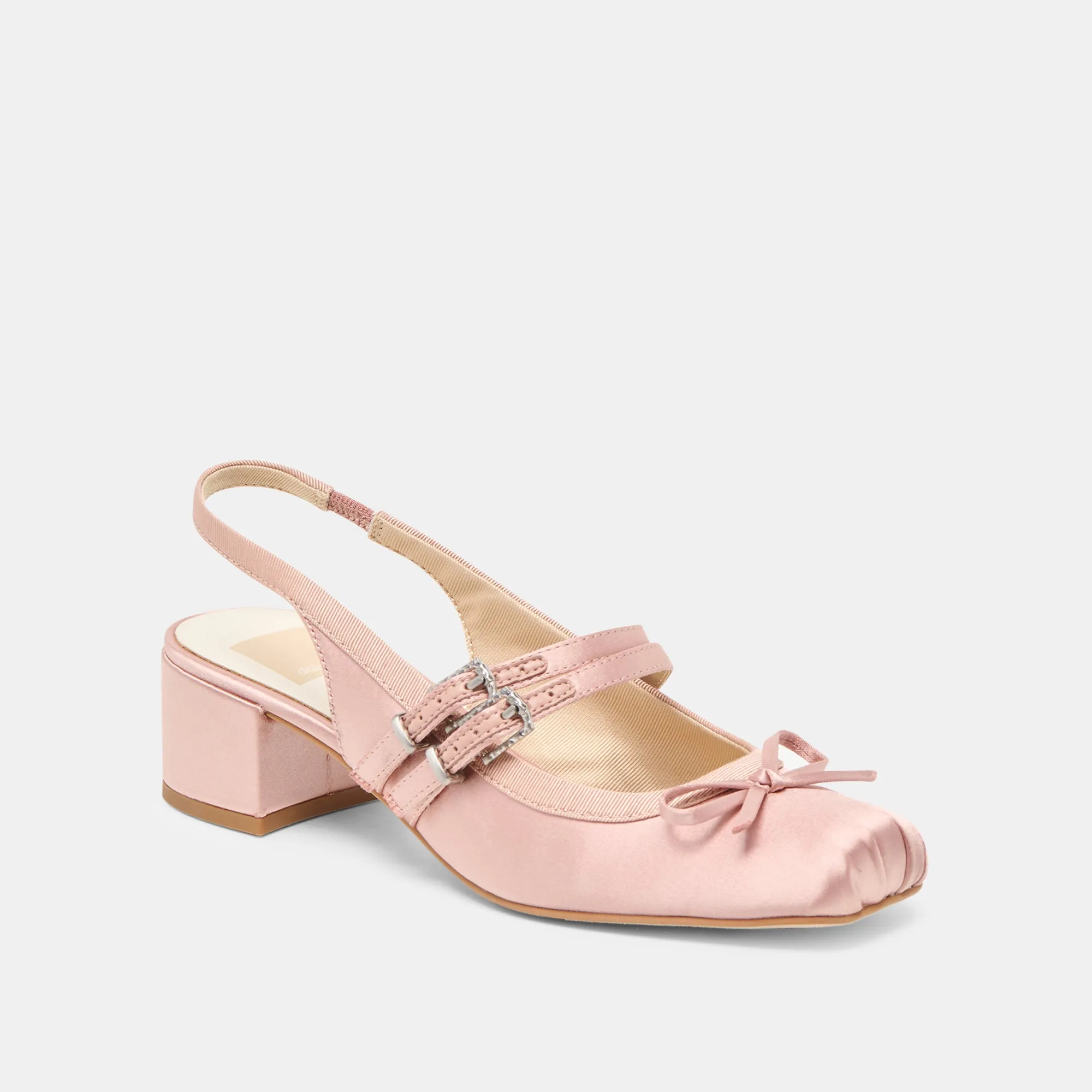 Ankle Strap Shoes Stylish Booties LORIS HEELS BLUSH SATIN