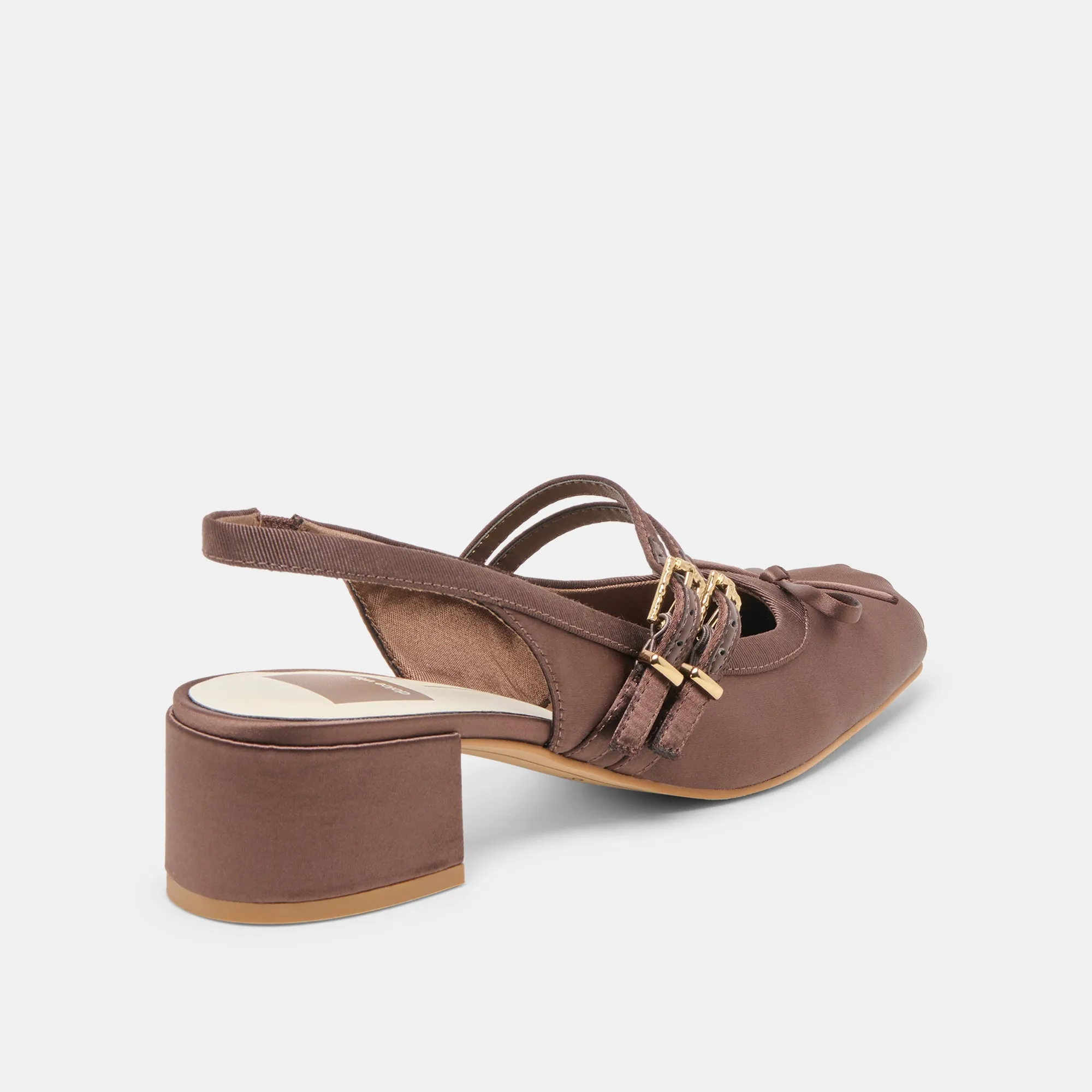 Summer Wedding Heels LORIS HEELS MAHOGANY SATIN