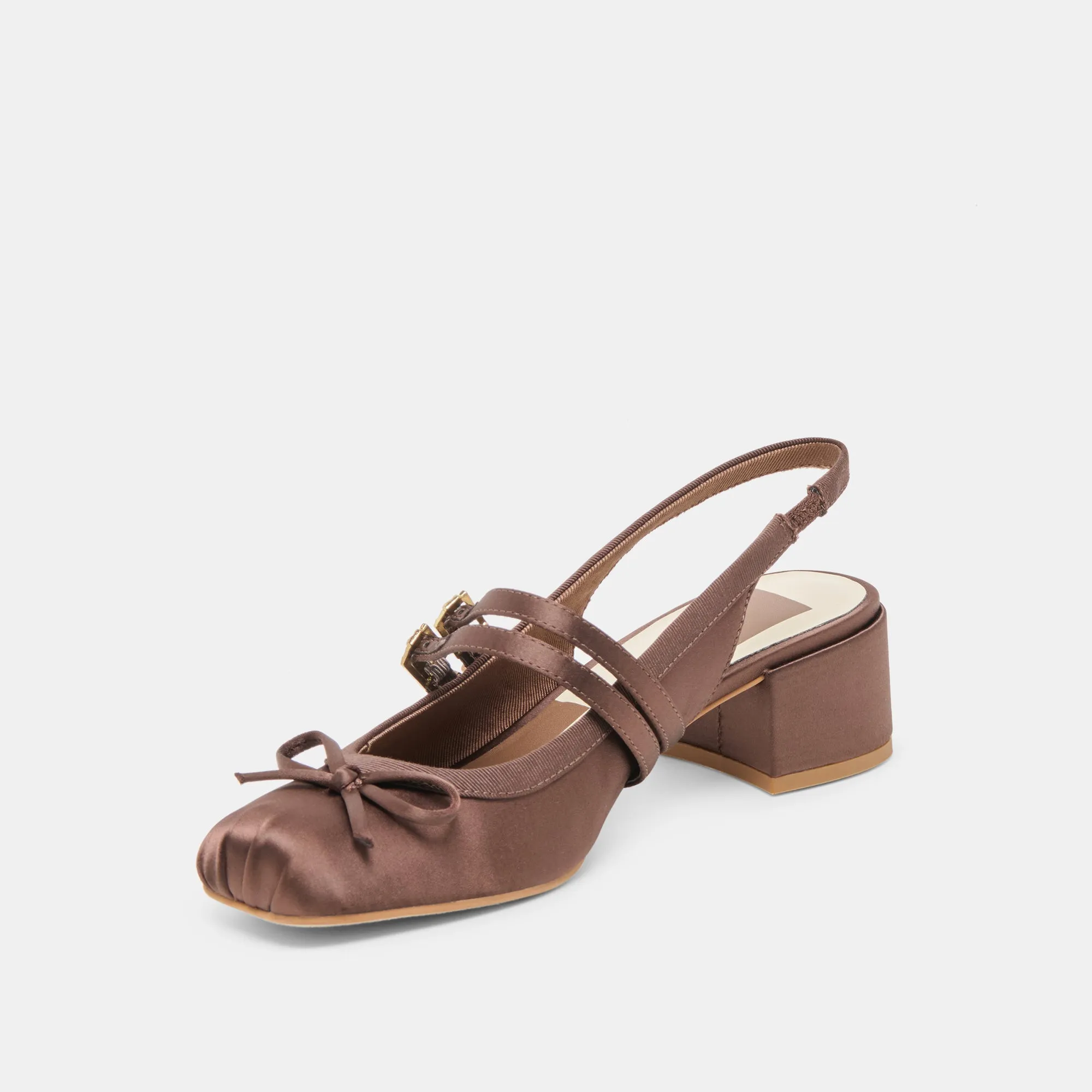 All terrain Luxe Wedding Footwear LORIS HEELS MAHOGANY SATIN