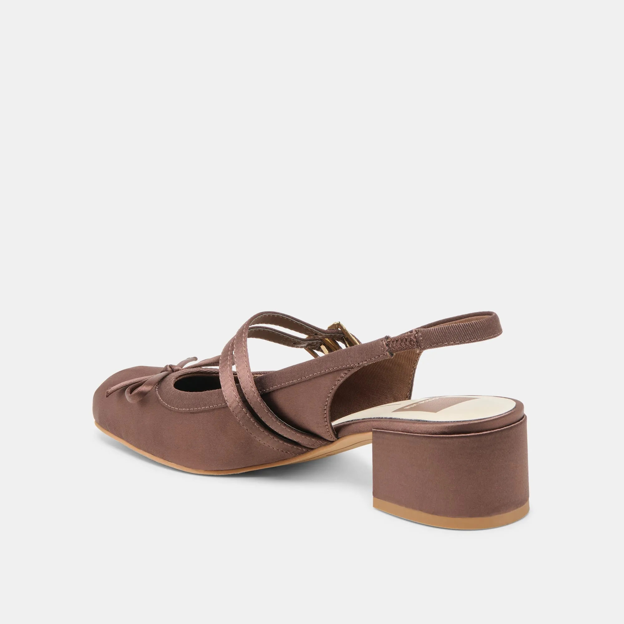Boho Wedding Heels LORIS HEELS MAHOGANY SATIN