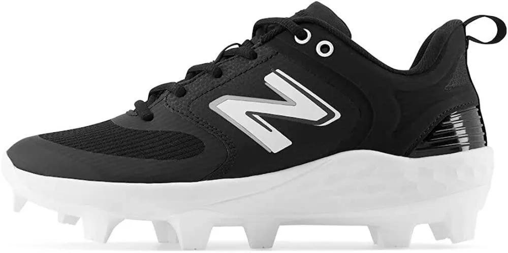 New Balance Women's Fresh Foam Velo V3 Molded Softball Cleats - Black with White - SPVELOK3 Anti-Skid