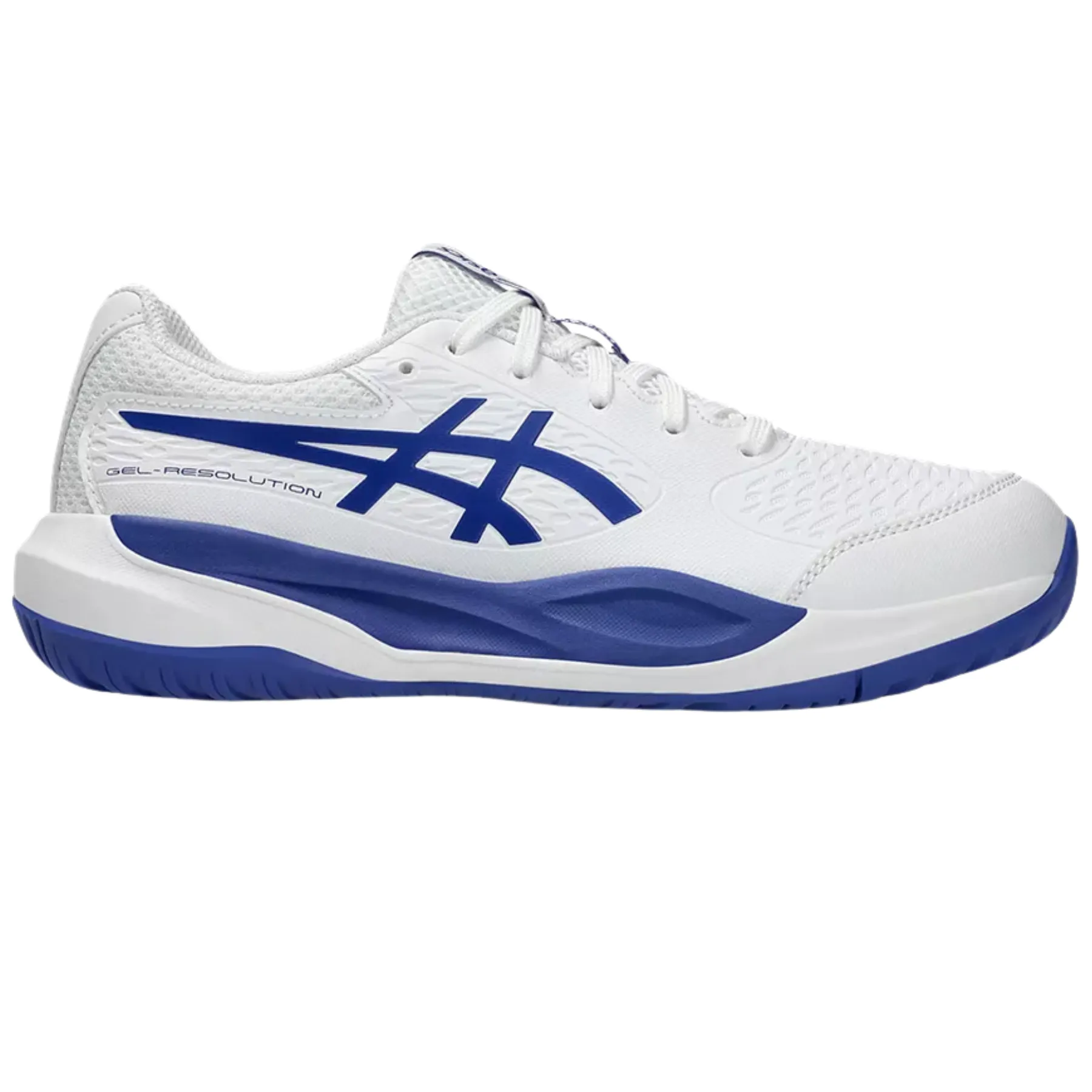 Daily Activity Light Motion Asics Gel Resolution X Junior Tennis Shoes - White/Dark Cobalt