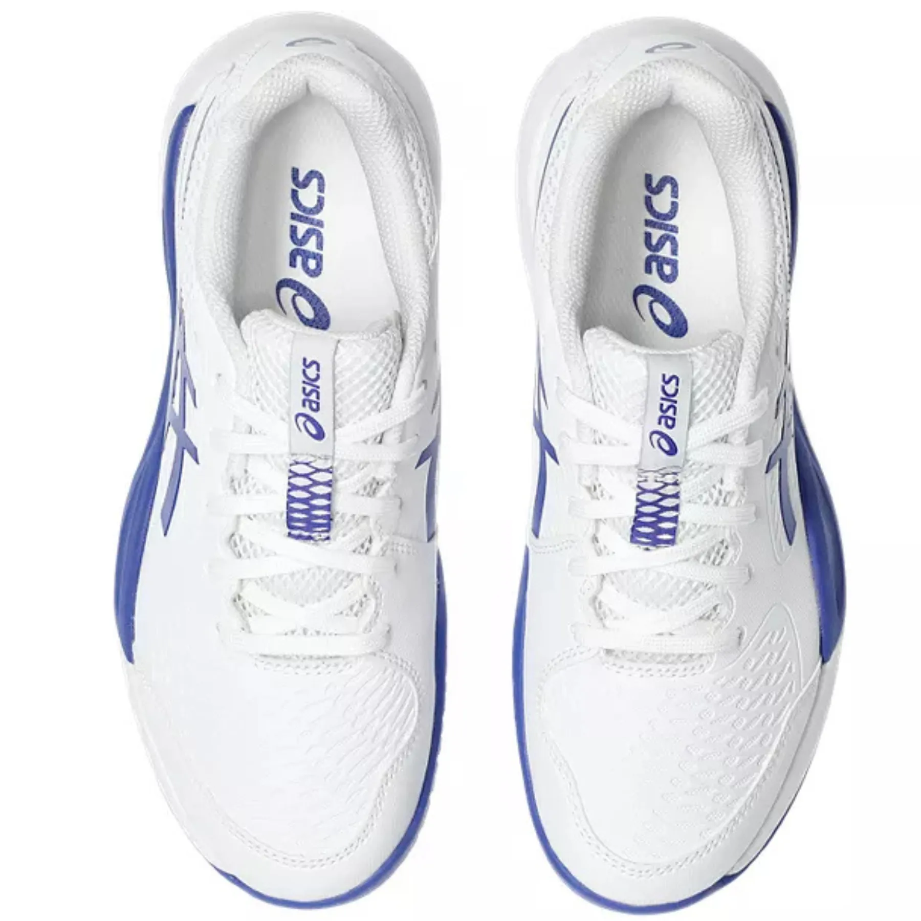 Road Friendly Asics Gel Resolution X Junior Tennis Shoes - White/Dark Cobalt