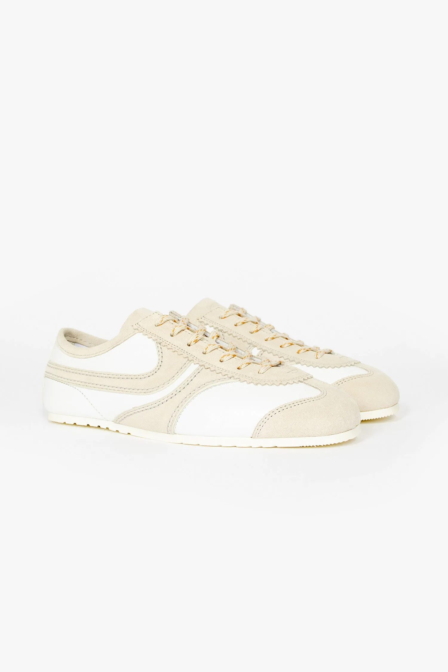 Marathon Leather Sneaker White Low Support Traction Grip