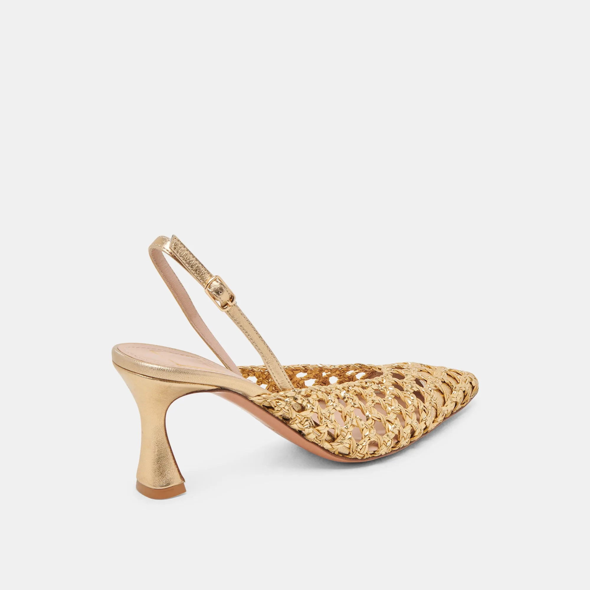 Textured Surface GLORIA HEELS GOLD WOVEN