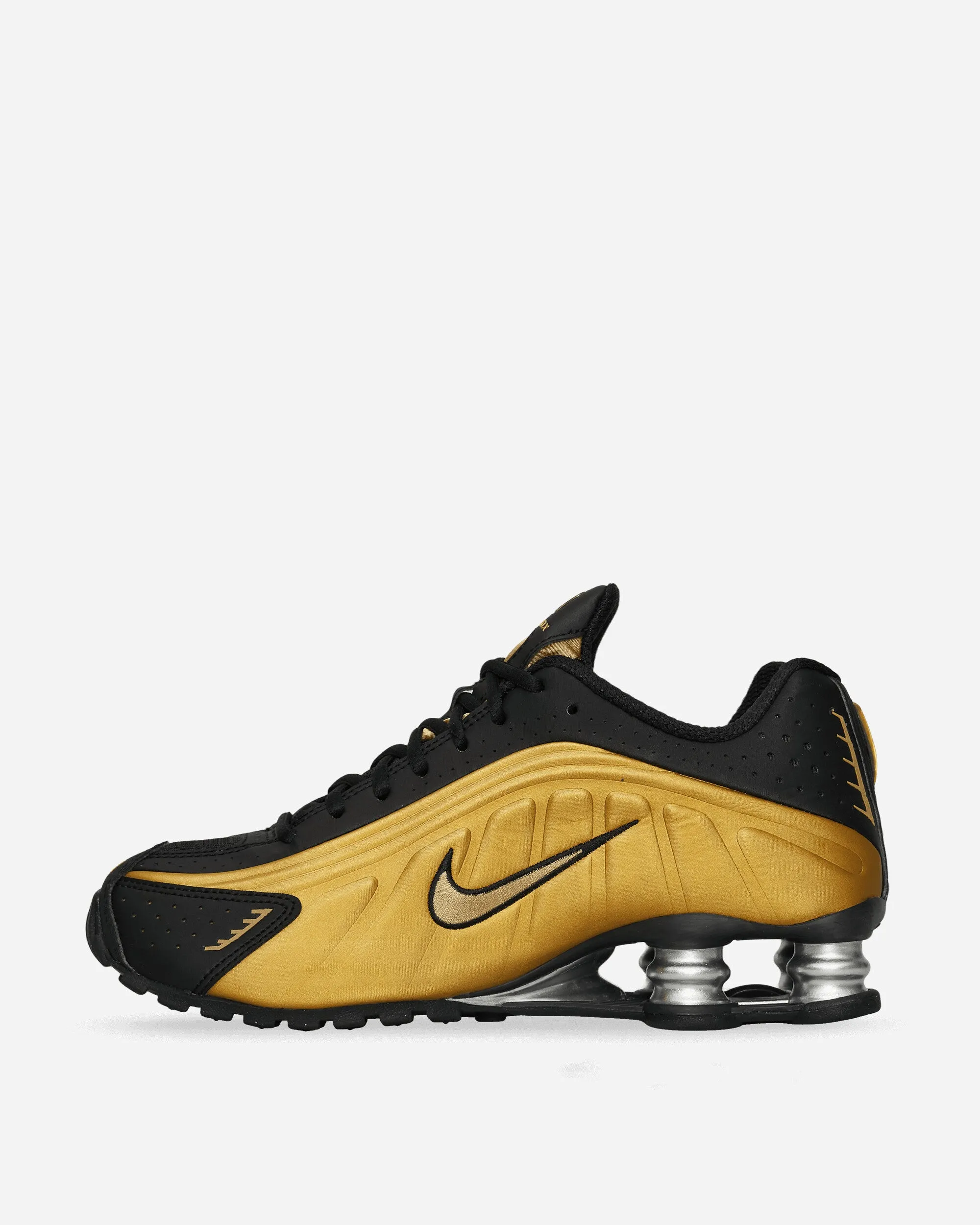 Women's Shox R4 Sneakers Black / Metallic Gold Fashionable Style Path Walk