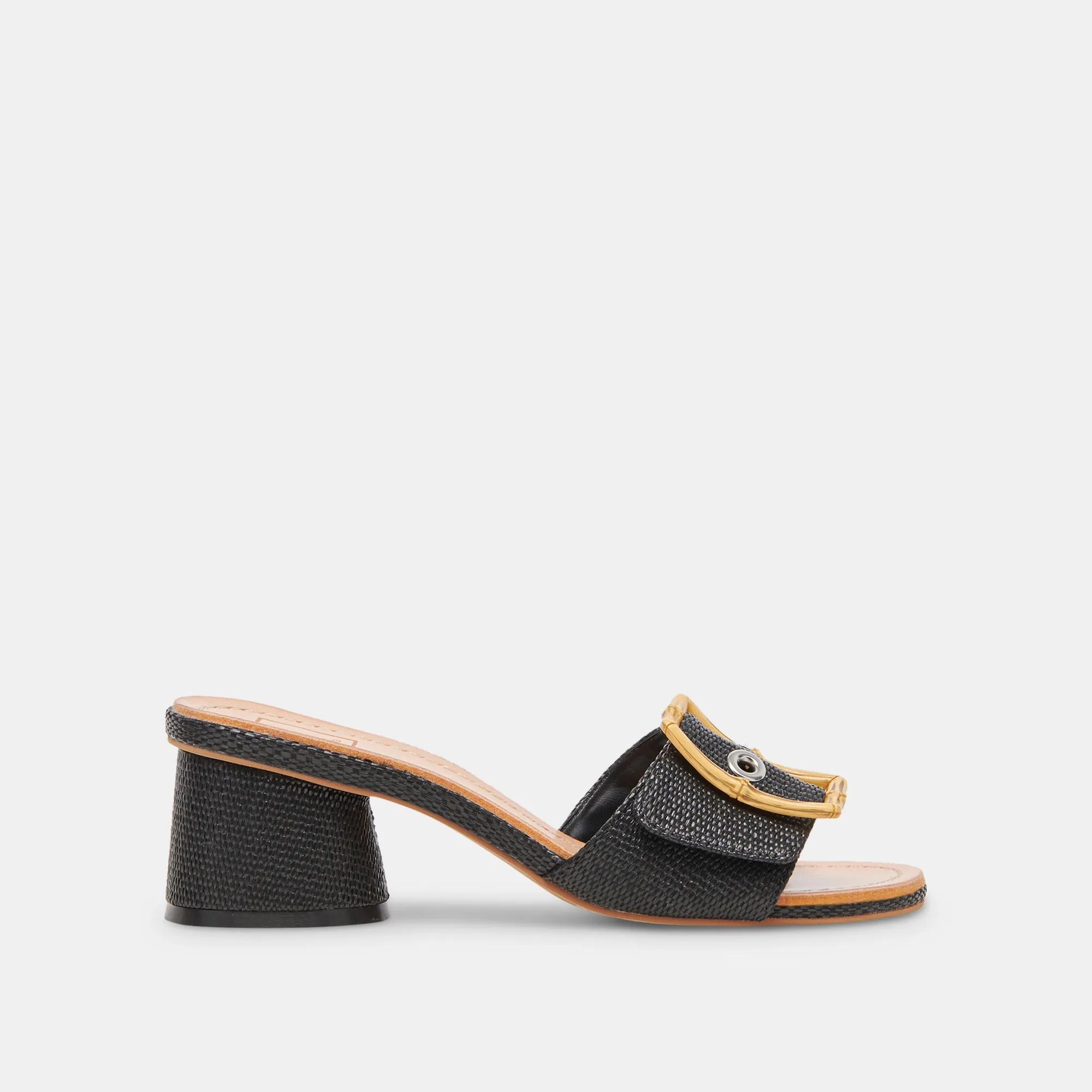 LUCEY HEELS BLACK RAFFIA Summer Wedding Heels