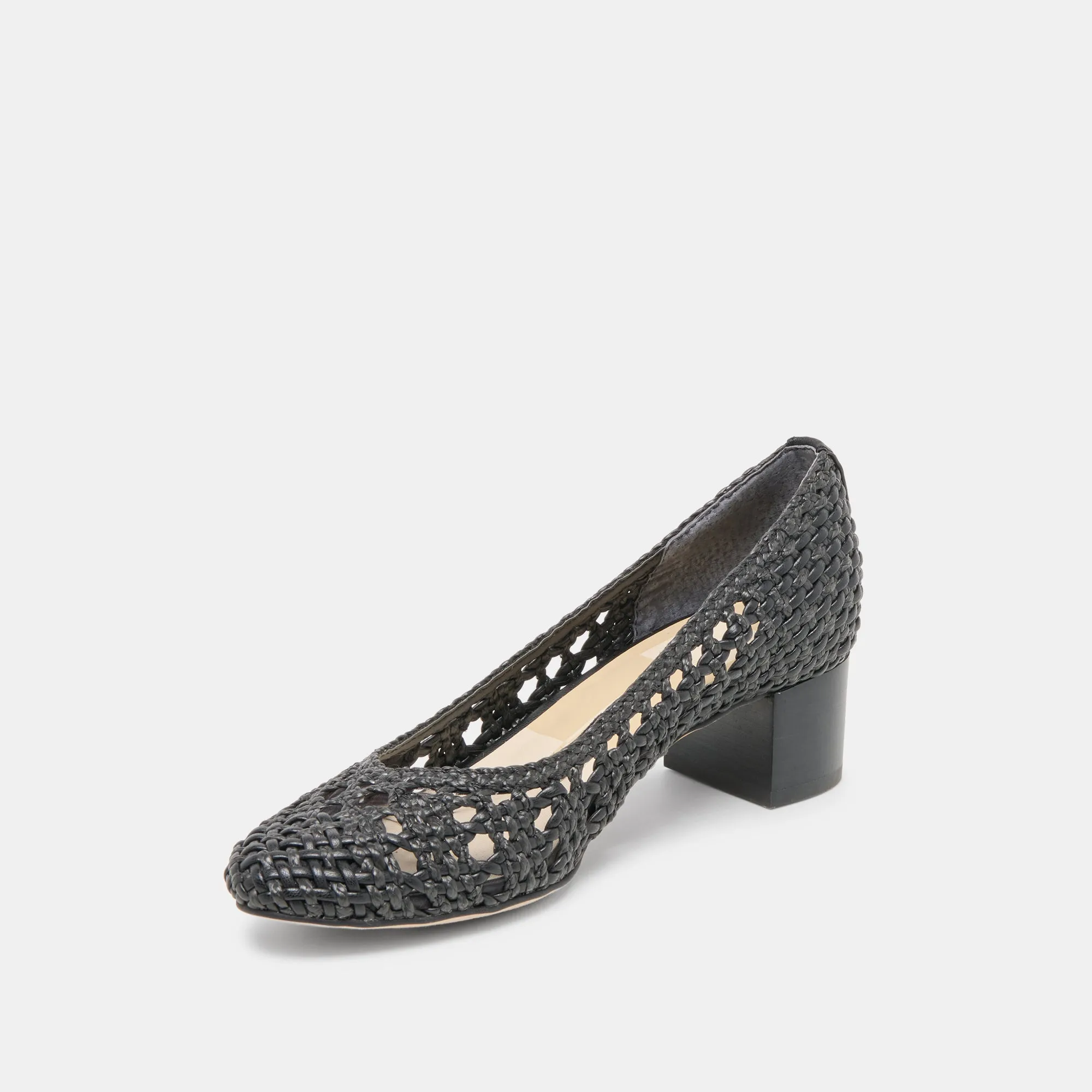 Sexy Platform Heels Comfortable Soles LULA HEELS BLACK WOVEN RAFFIA