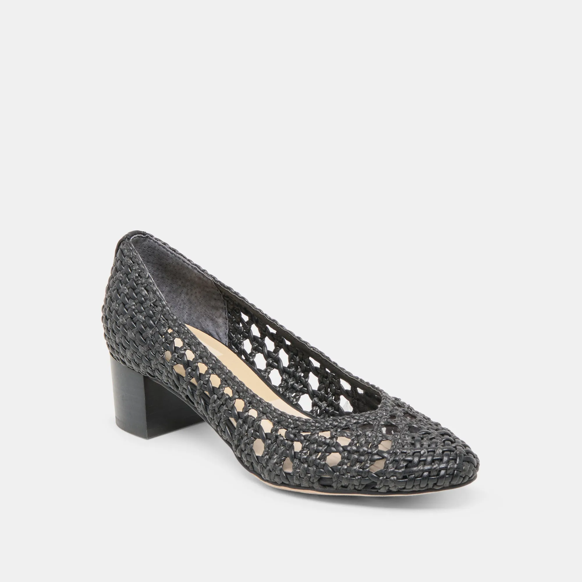LULA HEELS BLACK WOVEN RAFFIA Evening Sandals