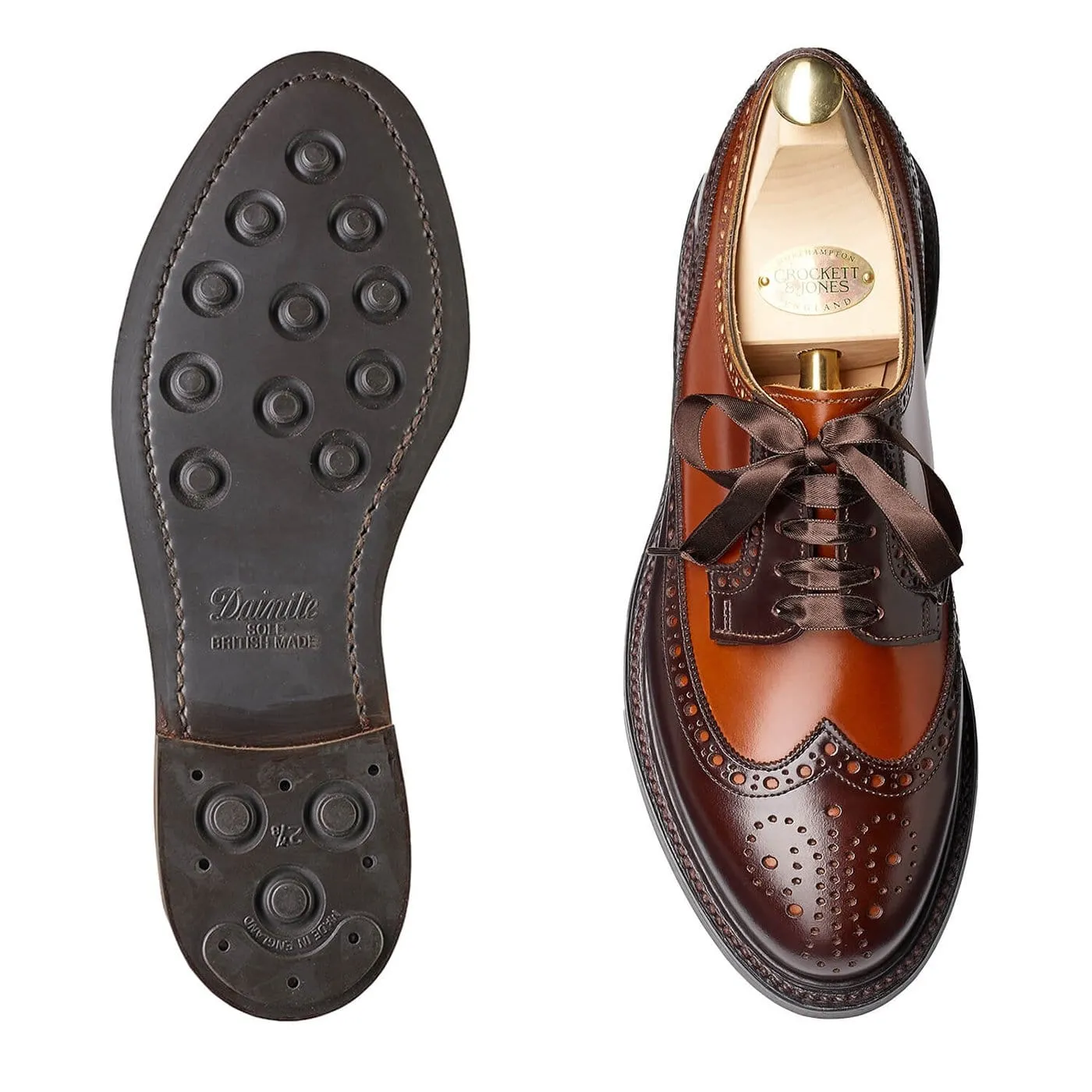 Luna Dark Brown & Tan Cavalry Calf shoe comfort Smart Outfit