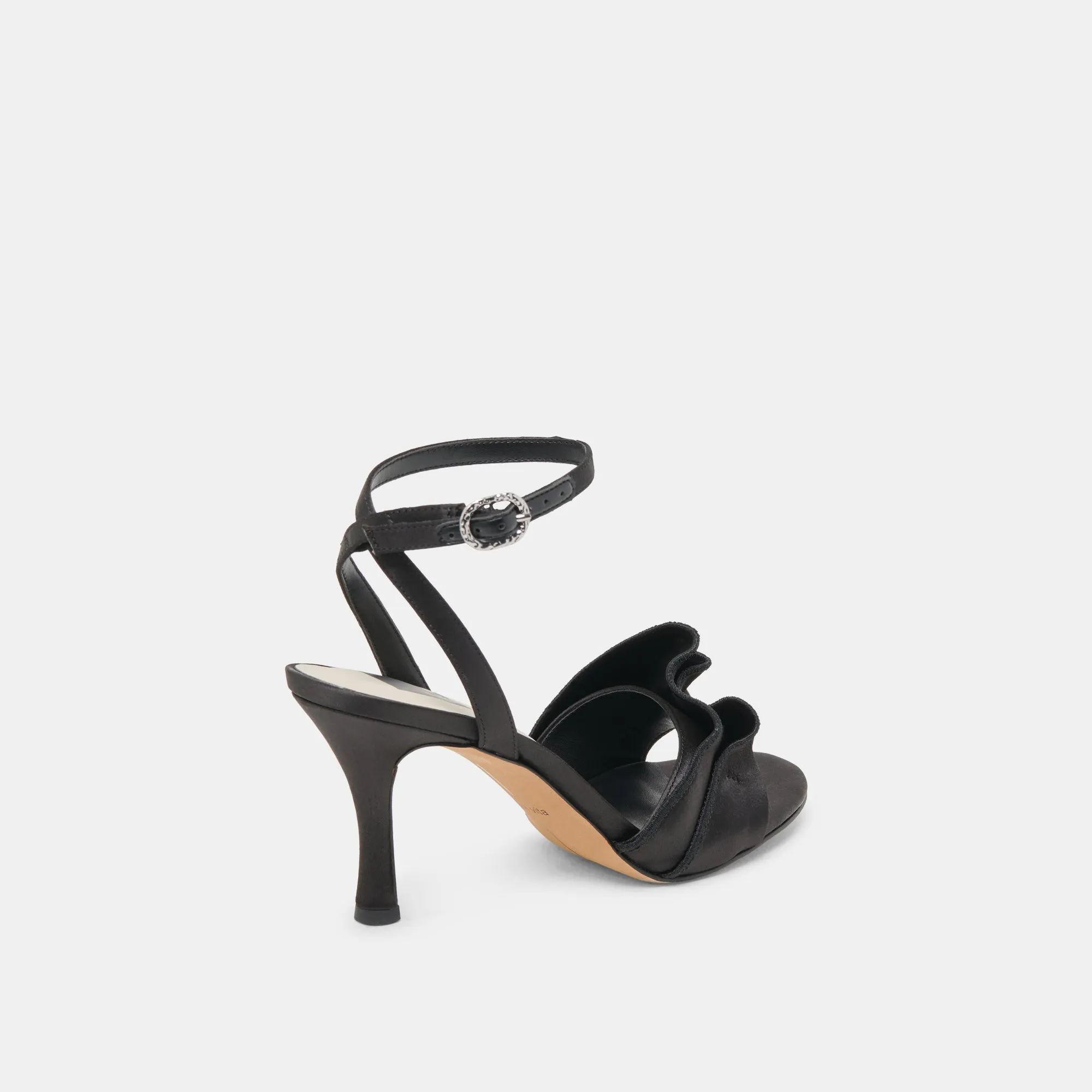 LUNETE HEELS ONYX SATIN Seasonal High Heels Retro Sandals