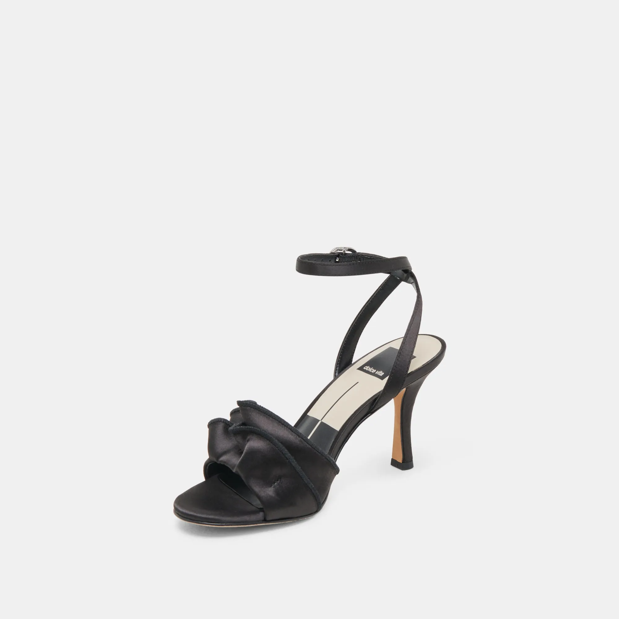 Smart Casual Heels Sporty Heeled Shoes LUNETE HEELS ONYX SATIN
