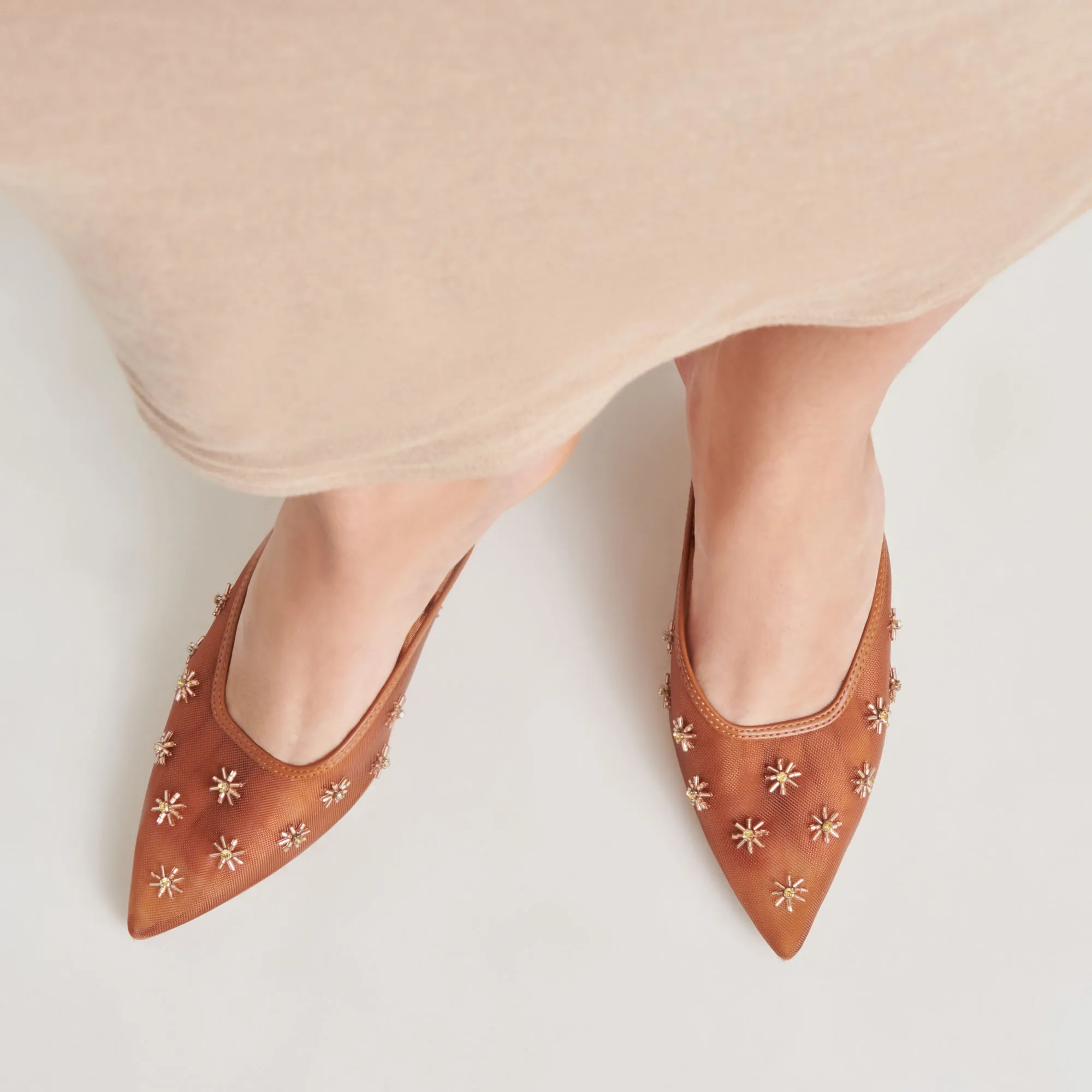 CLARA HEELS SADDLE MESH Elegant Booties