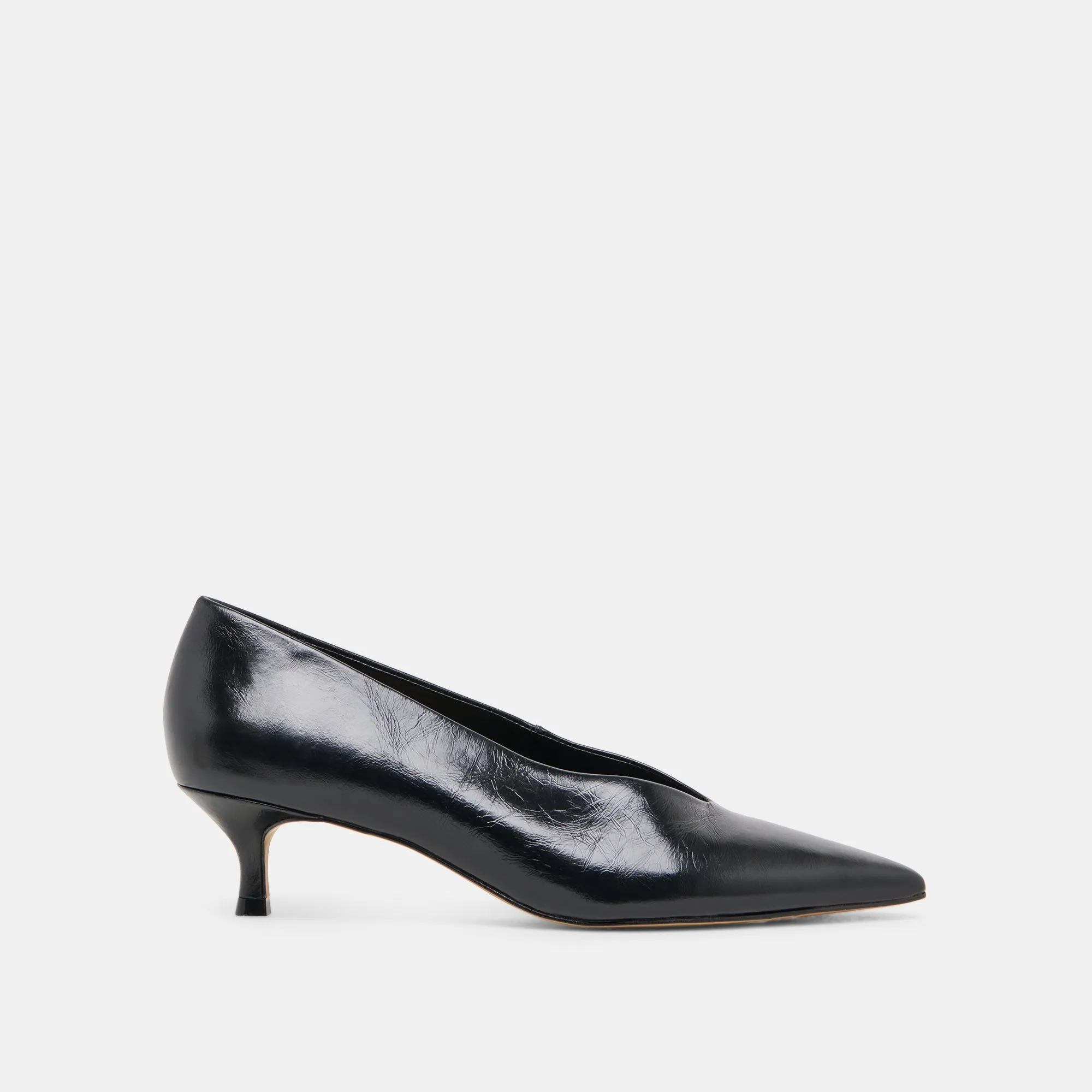 Formal Sandals Stacked Heel ALWYN HEELS MIDNIGHT CRINKLE PATENT