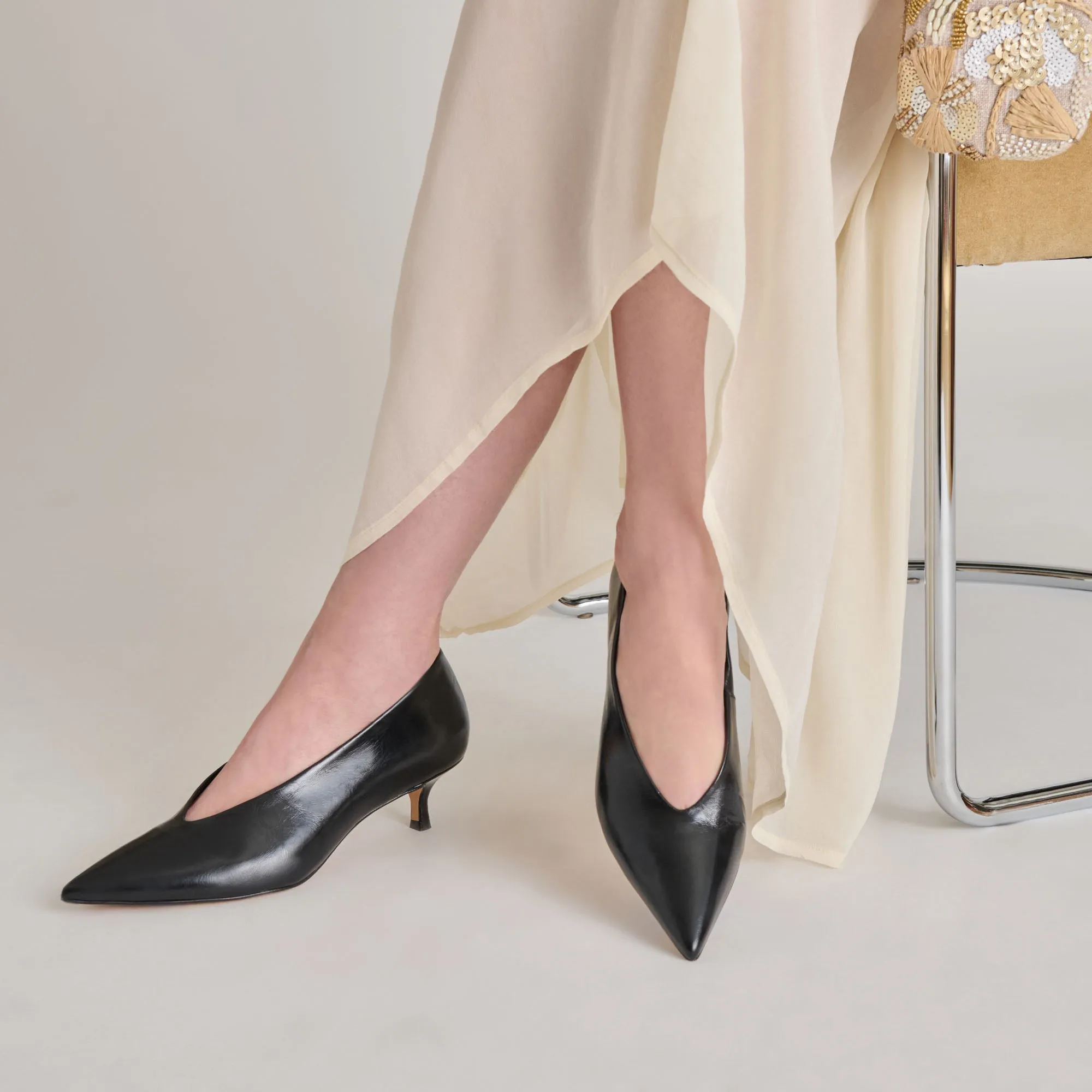 Anti Bacterial synthetic material ALWYN HEELS MIDNIGHT CRINKLE PATENT