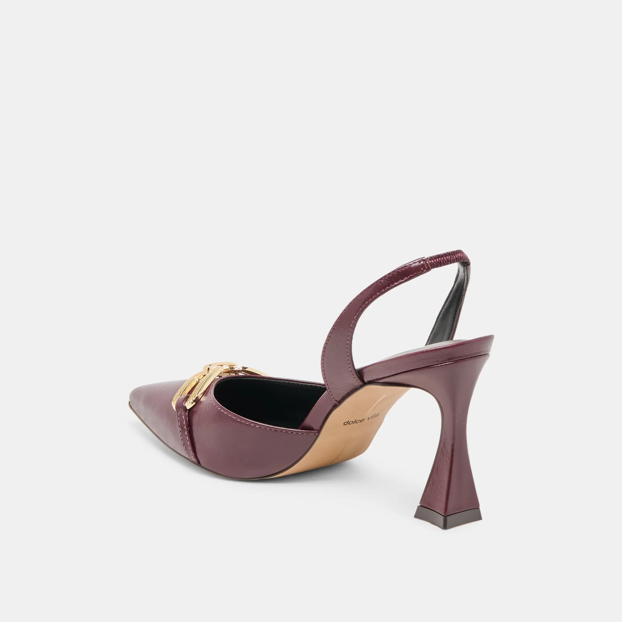 MALIK HEELS CRANBERRY CRINKLE PATENT Comfort Cushion Beaded
