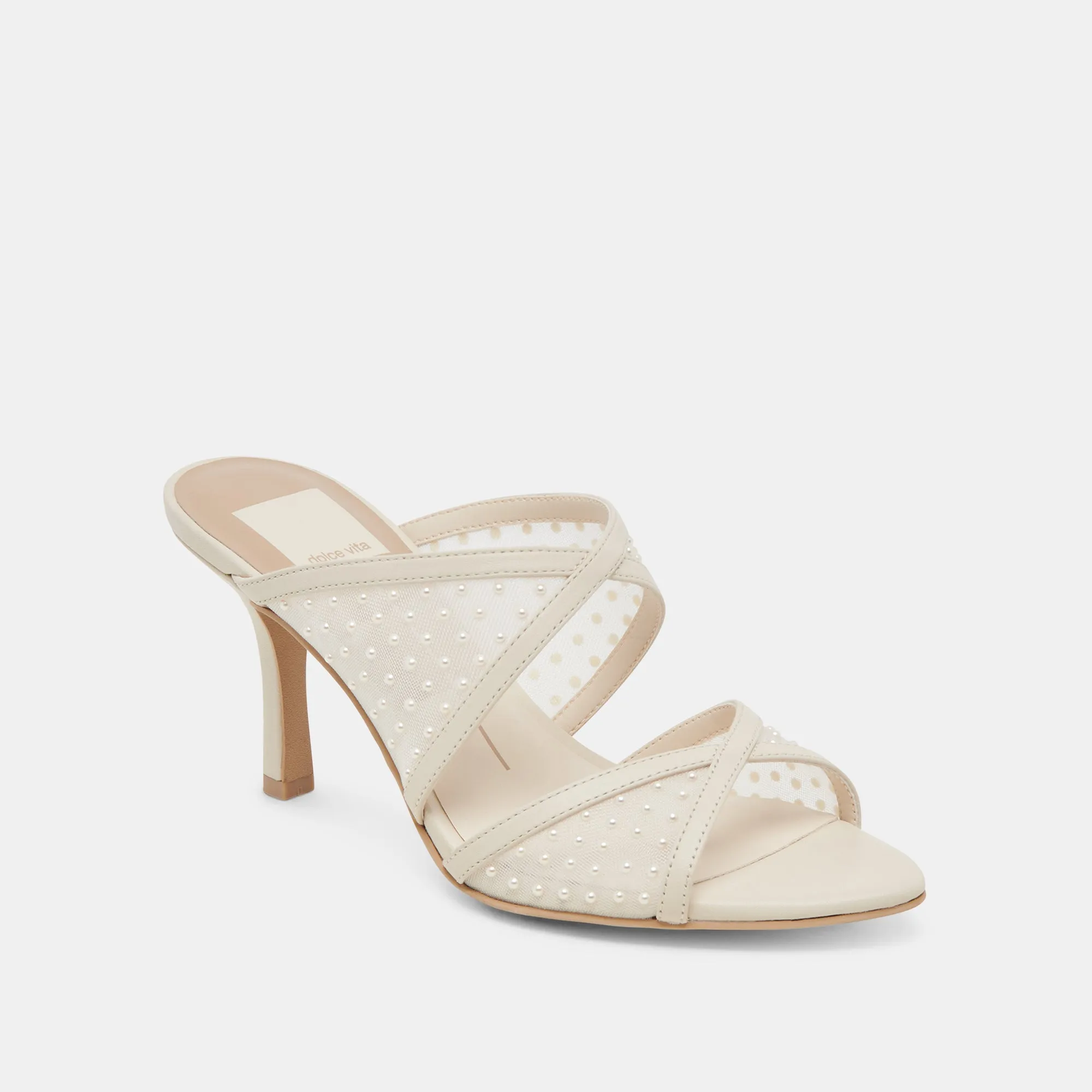 Bohemian Style Heels MANDEL PEARL HEELS IVORY MESH