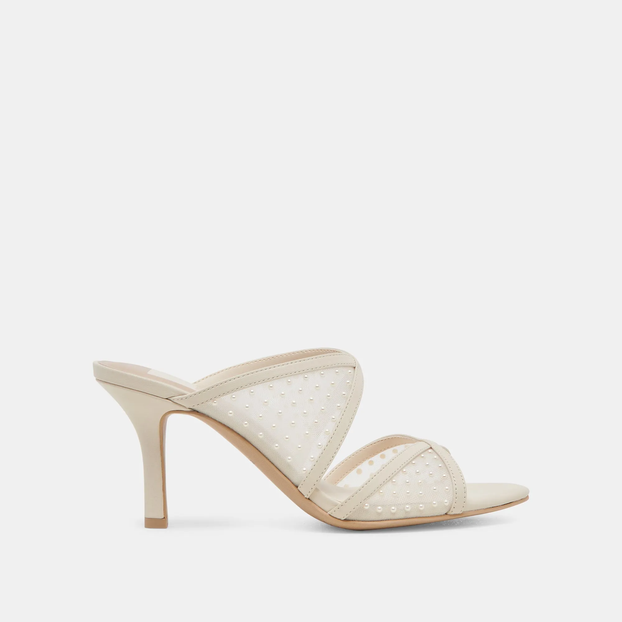 MANDEL PEARL HEELS IVORY MESH Ankle Support