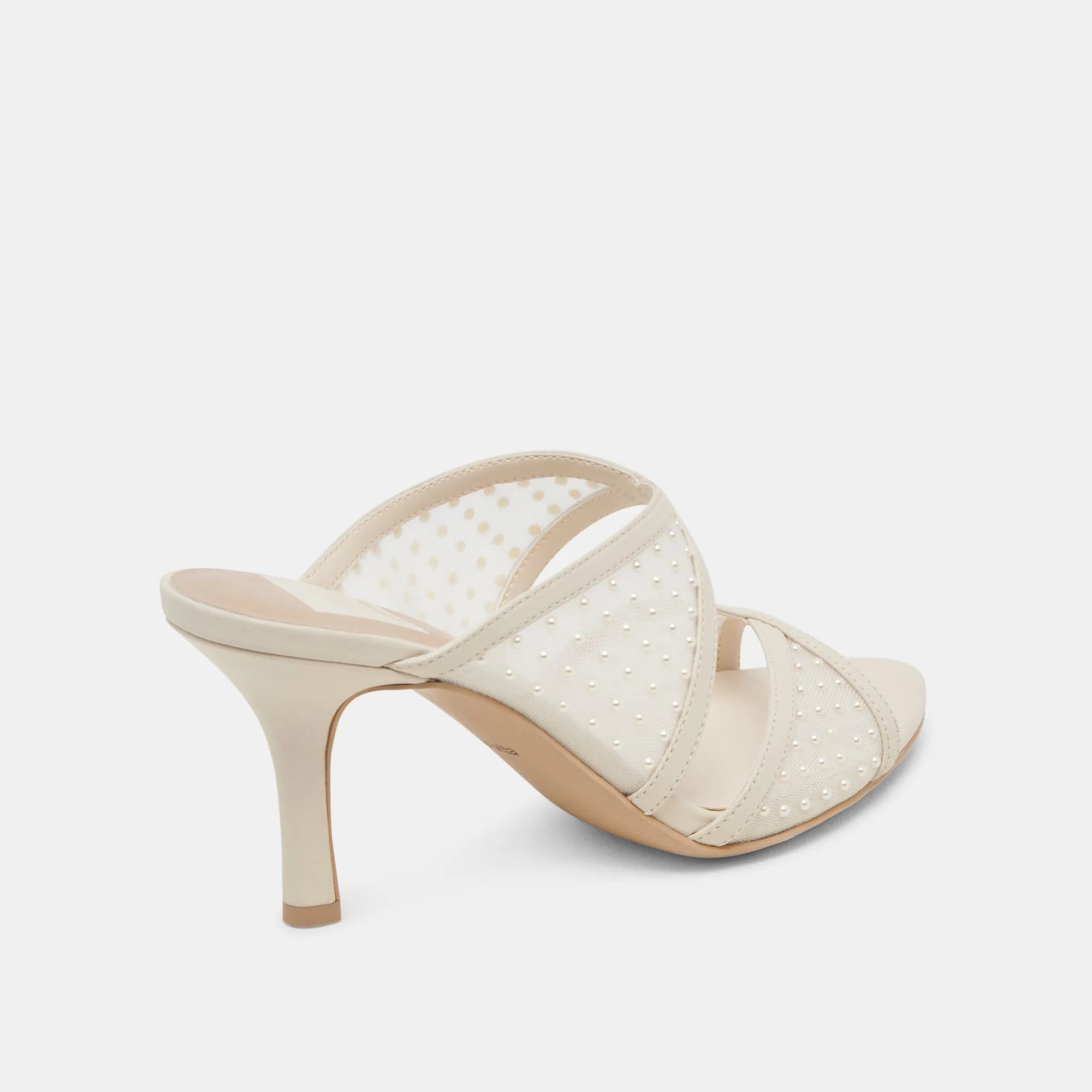 MANDEL PEARL HEELS IVORY MESH Smooth Surface
