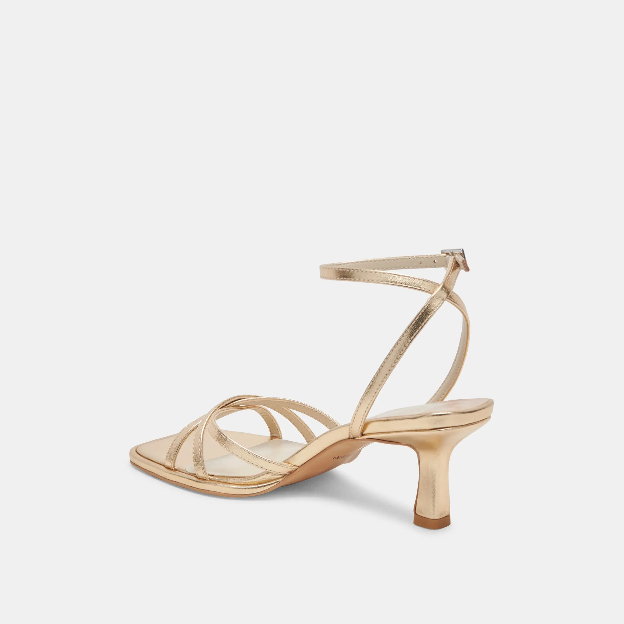 MANJI HEELS LIGHT GOLD METALLIC LEATHER Metallic Heels