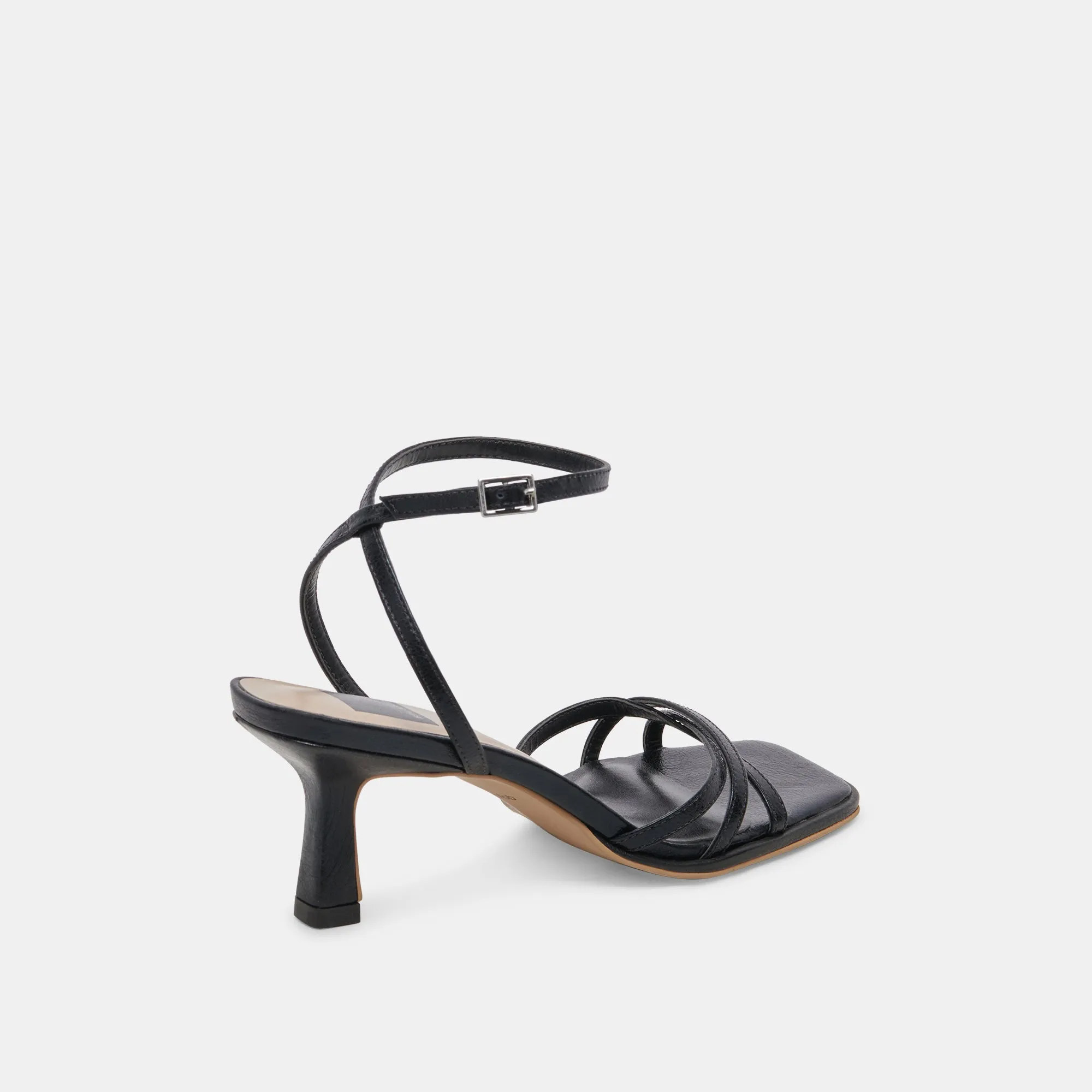 MANJI HEELS MIDNIGHT PATENT LEATHER Textured Heels