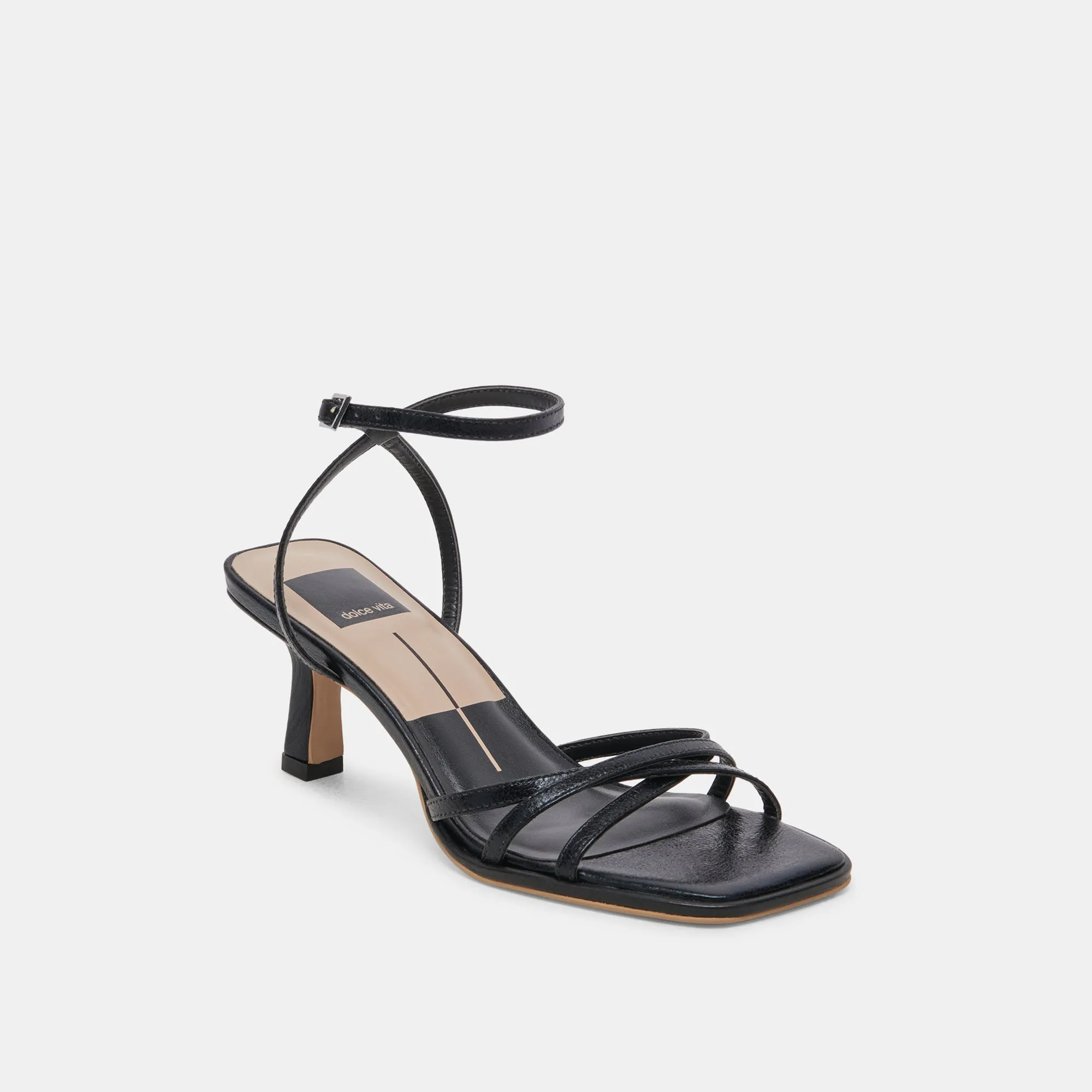 MANJI HEELS MIDNIGHT PATENT LEATHER Comfy Sandals