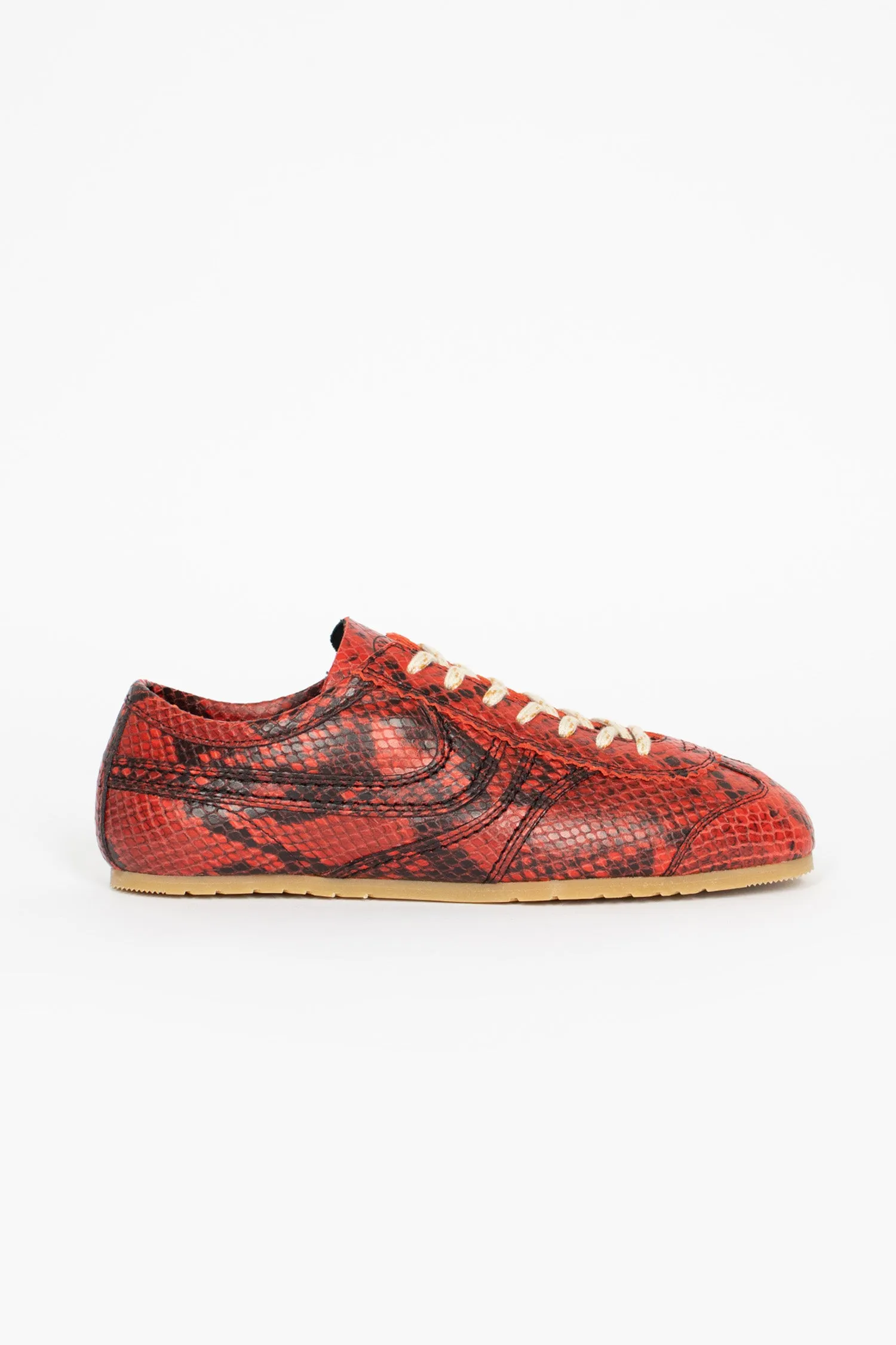 Marathon Leather Sneaker Vermillion Smooth Outsole