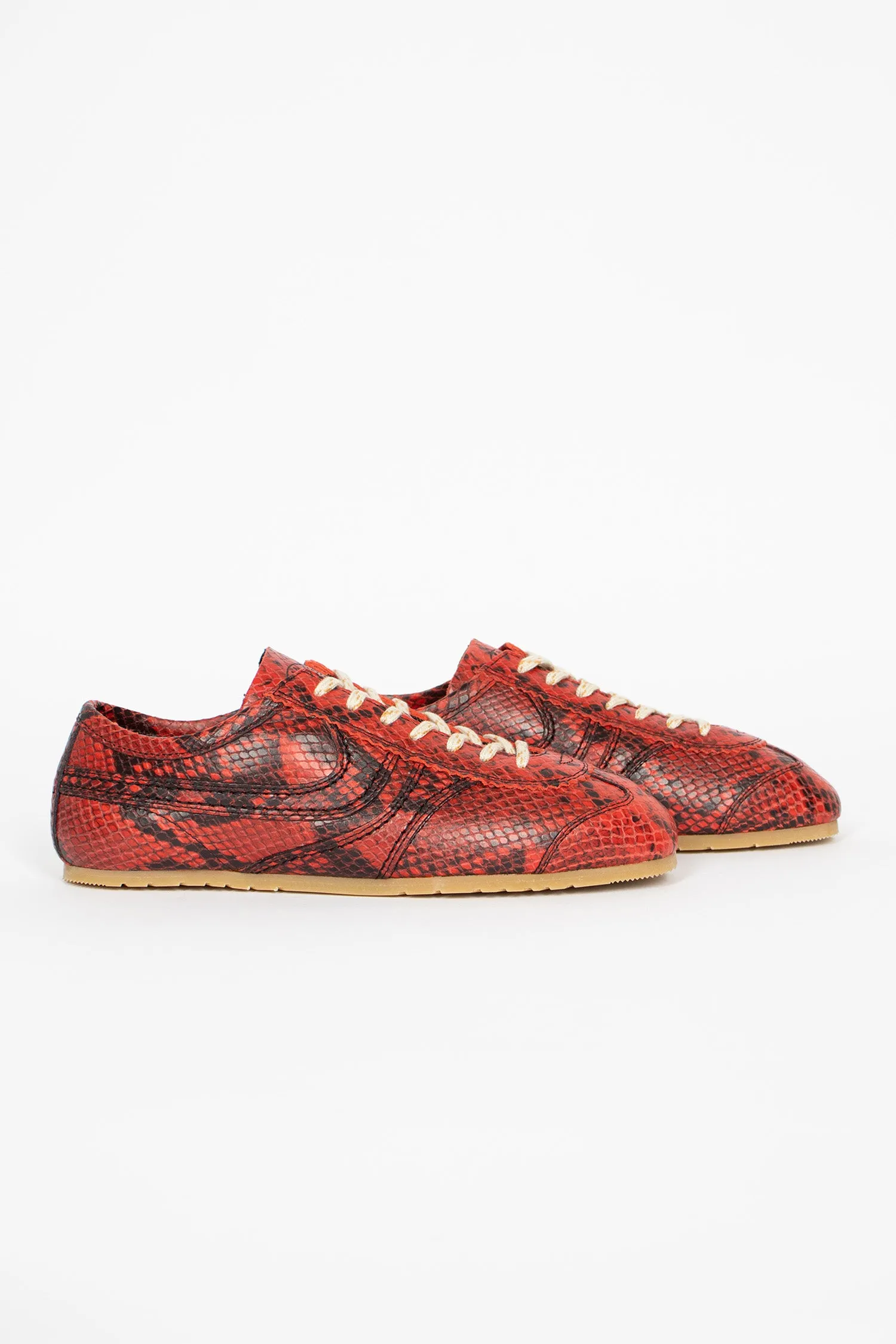 Daily Training Marathon Leather Sneaker Vermillion