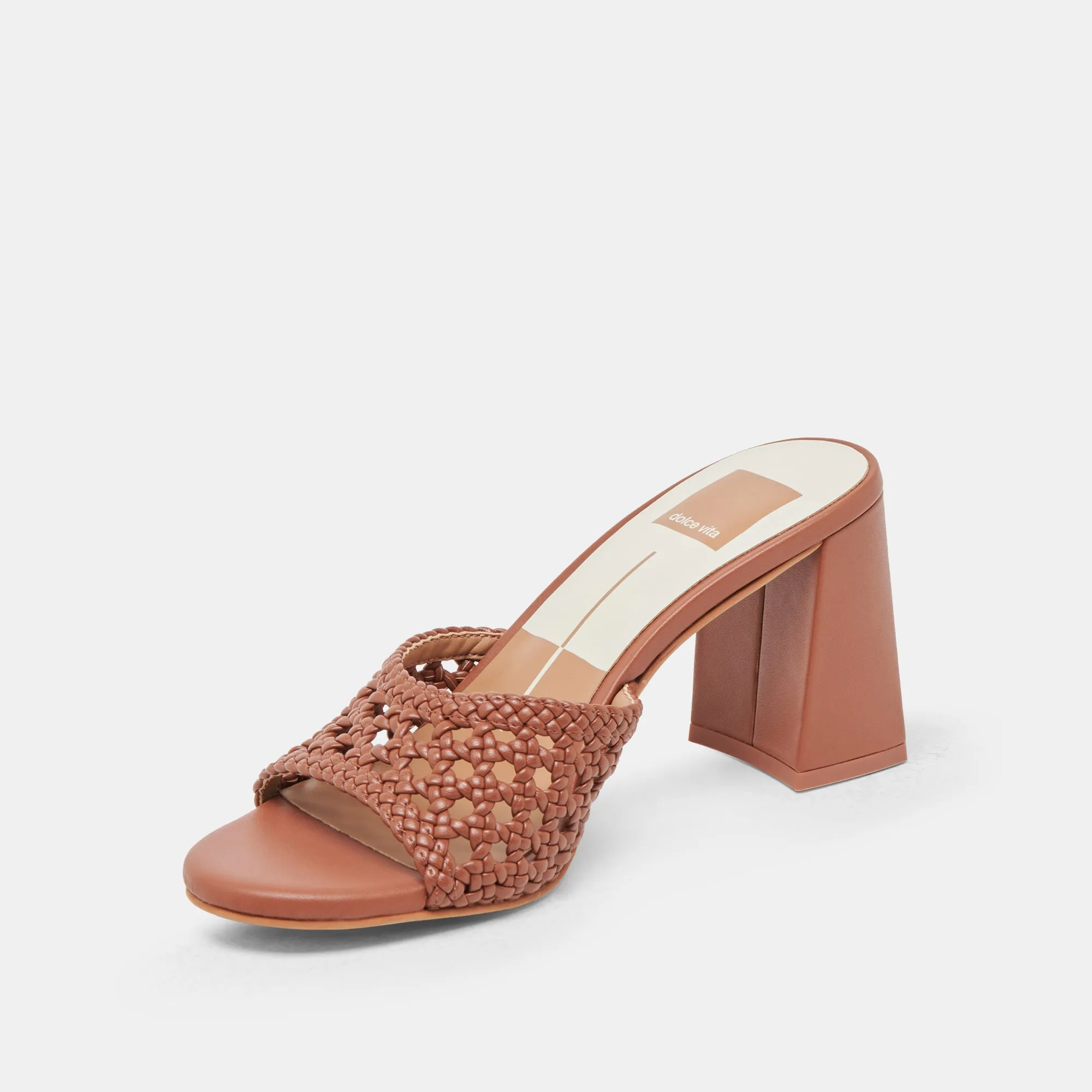 MARGOE HEELS COGNAC WOVEN STELLA Fashionable Pumps Sleek Heeled Sandals
