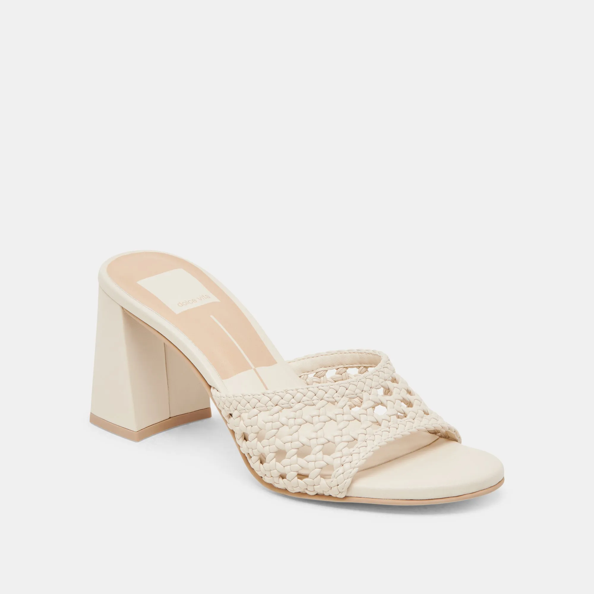 Textured Finish MARGOE HEELS CREME WOVEN STELLA