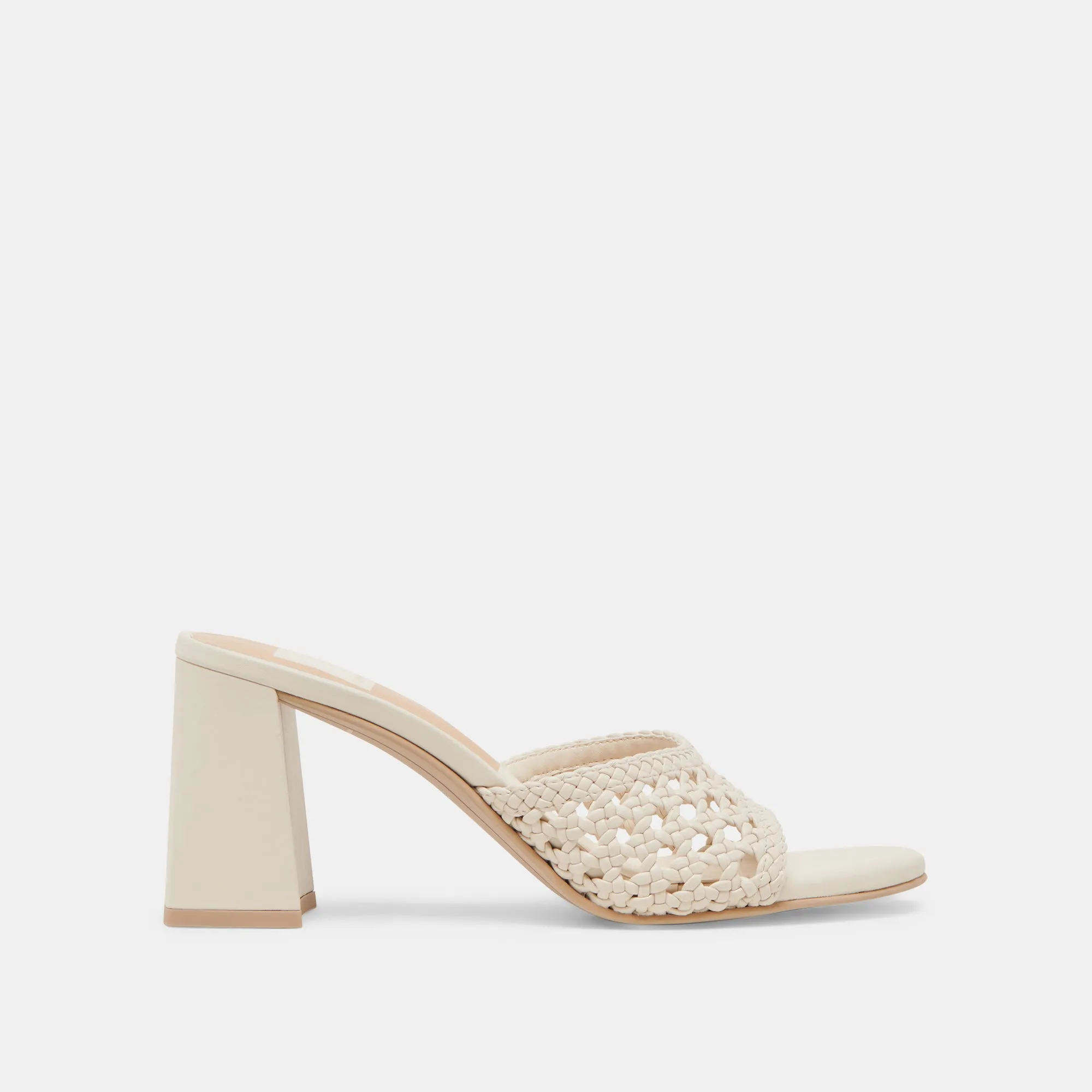 Boho Chic Heels Round Toe MARGOE HEELS CREME WOVEN STELLA