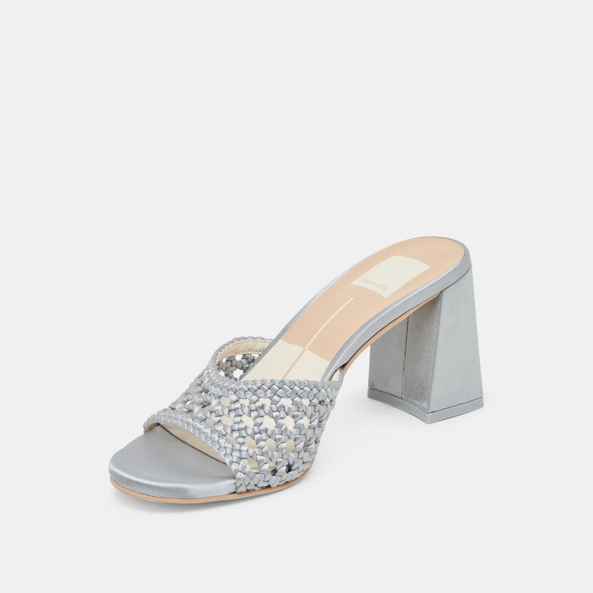 Evening Footwear MARGOE HEELS LIGHT BLUE WOVEN SATIN