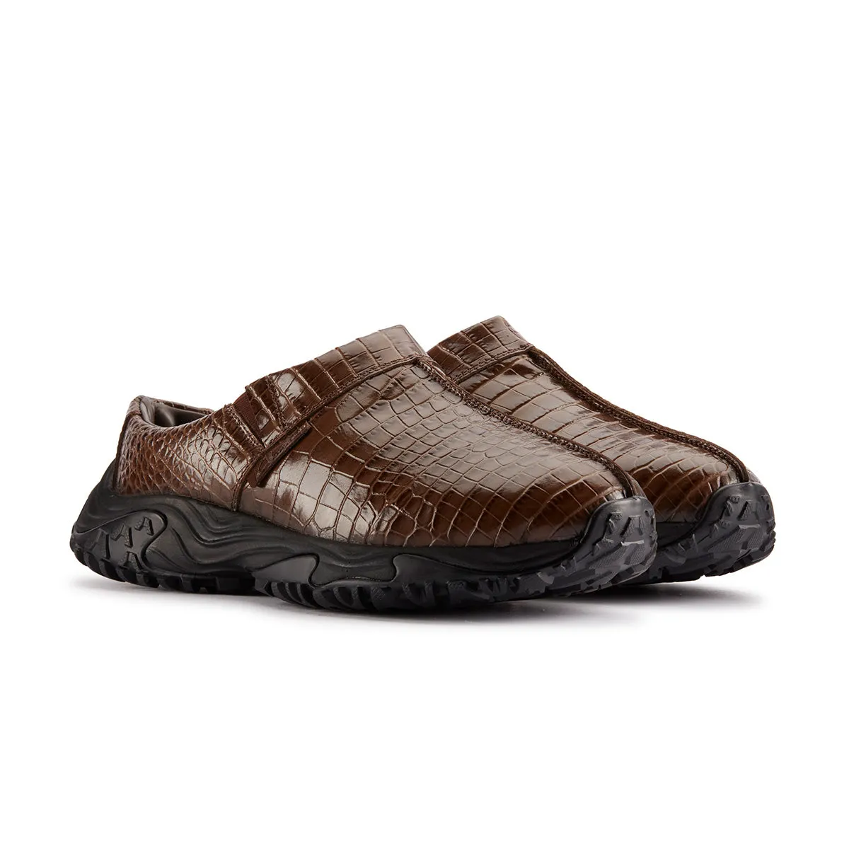   Martine rose CUR Clog 1 'Brown Croc Leather' Bacterial Inhibition Ergo Touch
