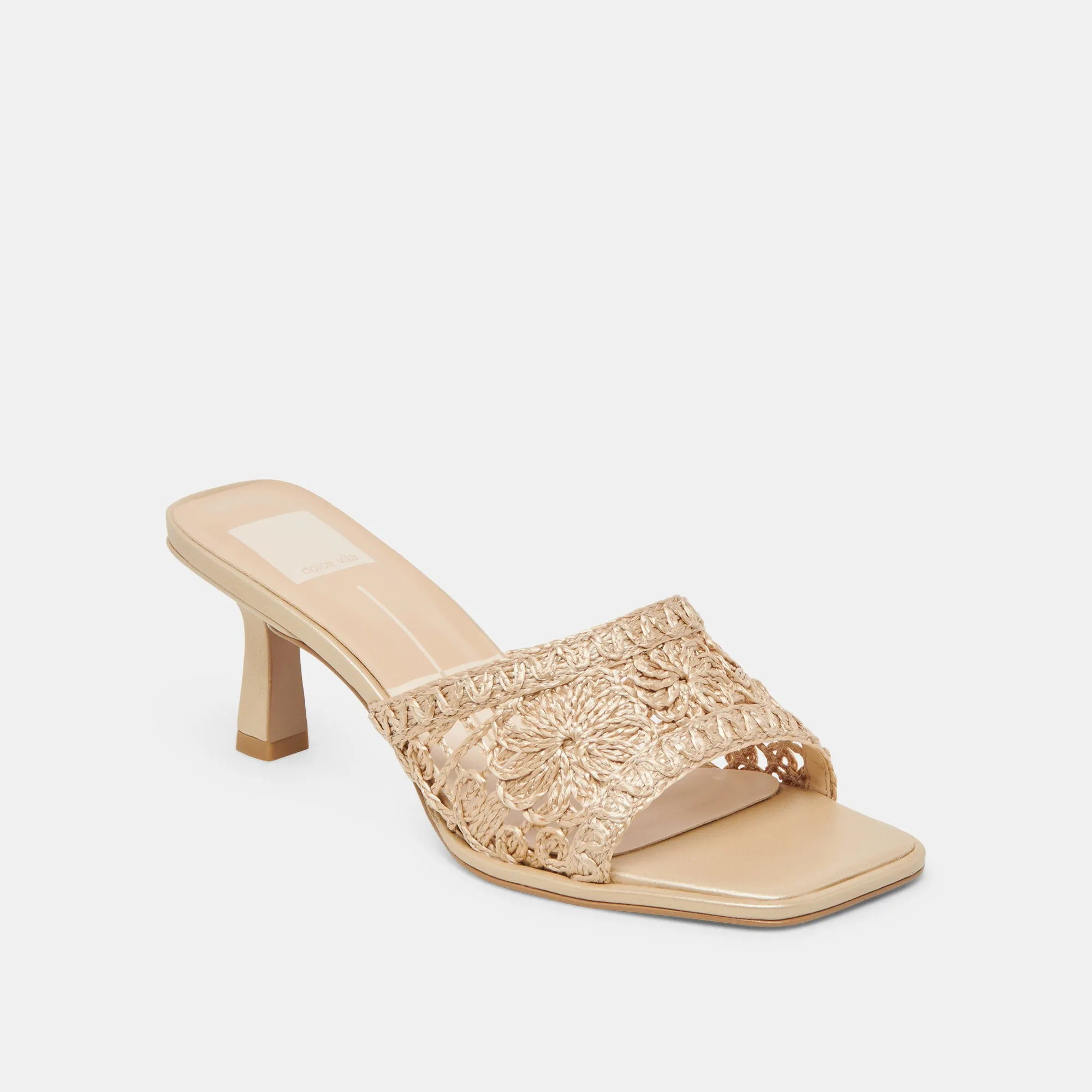 Dress Pumps Natural Material MAYLAH HEELS LIGHT GOLD MACRAME