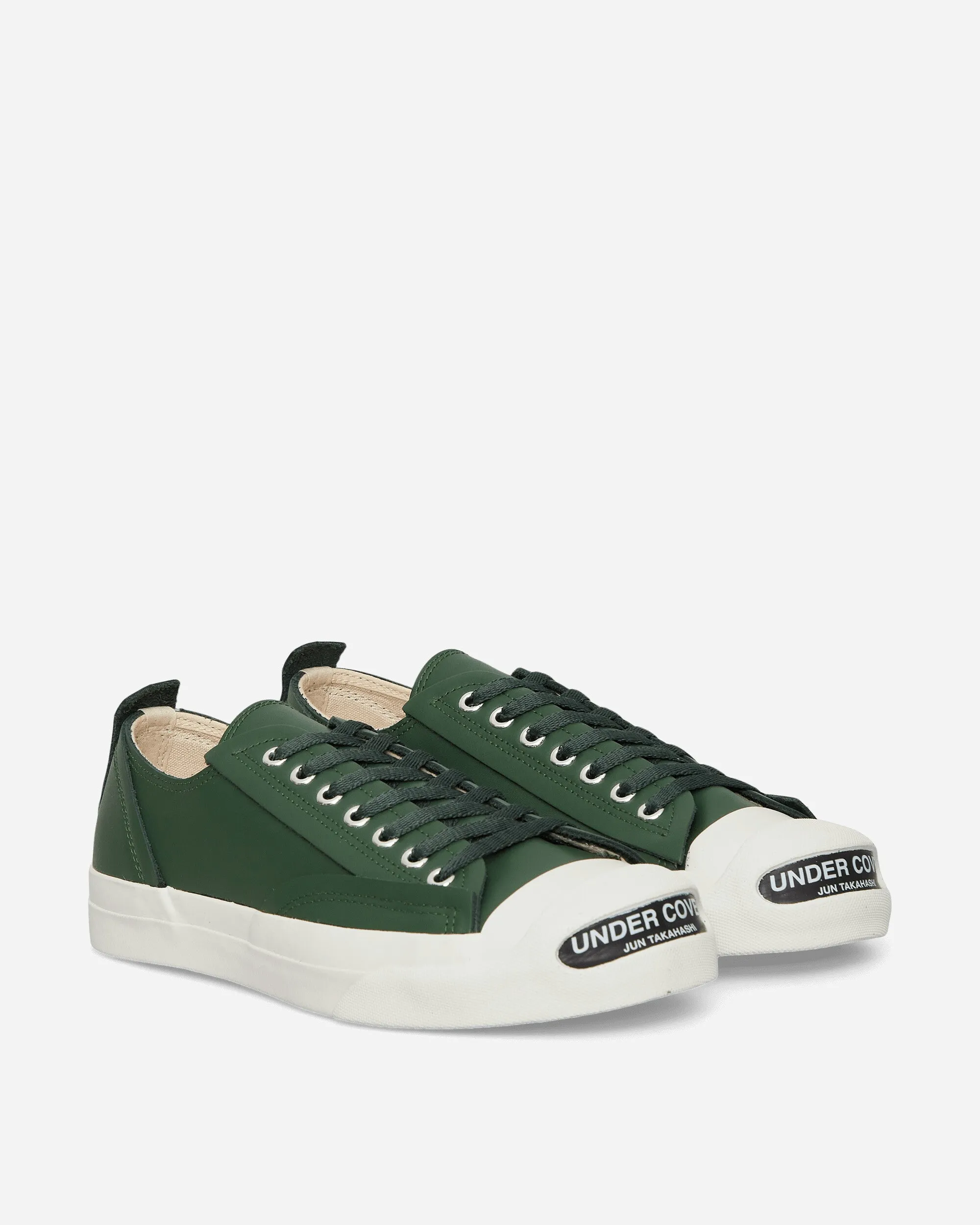 FlexibleOutsole Men's Toe Logo Leather Sneakers Green