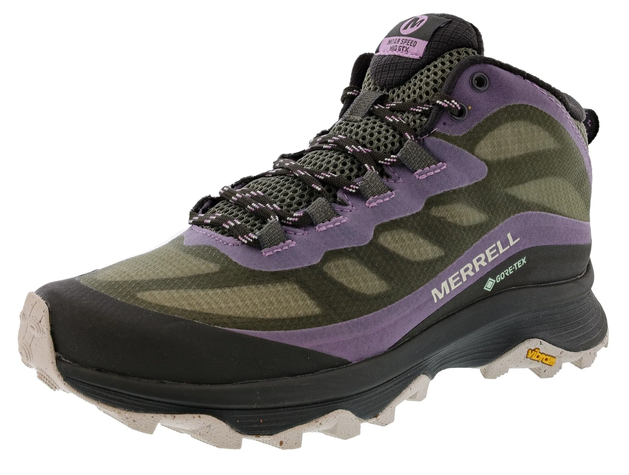 Merrell Women's Moab Speed Mid GTX Hiker Trail Running Shoes running with water bottle shoes motion - control