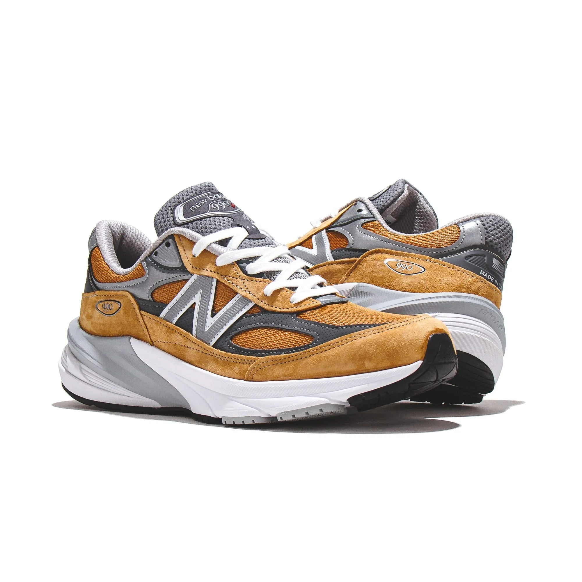 New Balance Unisex 990v6 Wheat Made In USA U990TN6 padded collar running shoes heel support shoes