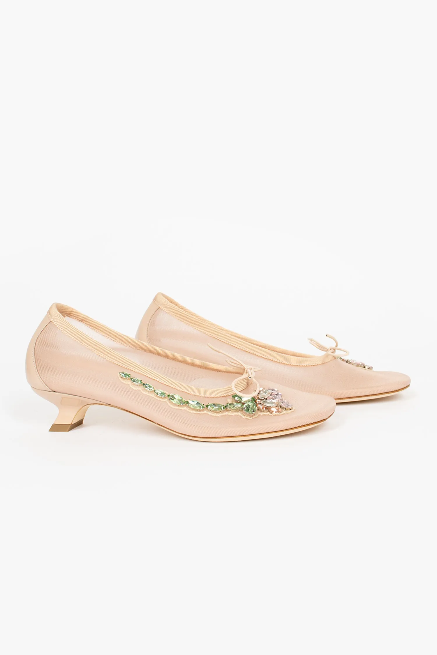 Mesh Embroidery Ballerina Heel Nude/Pink Soft Edge